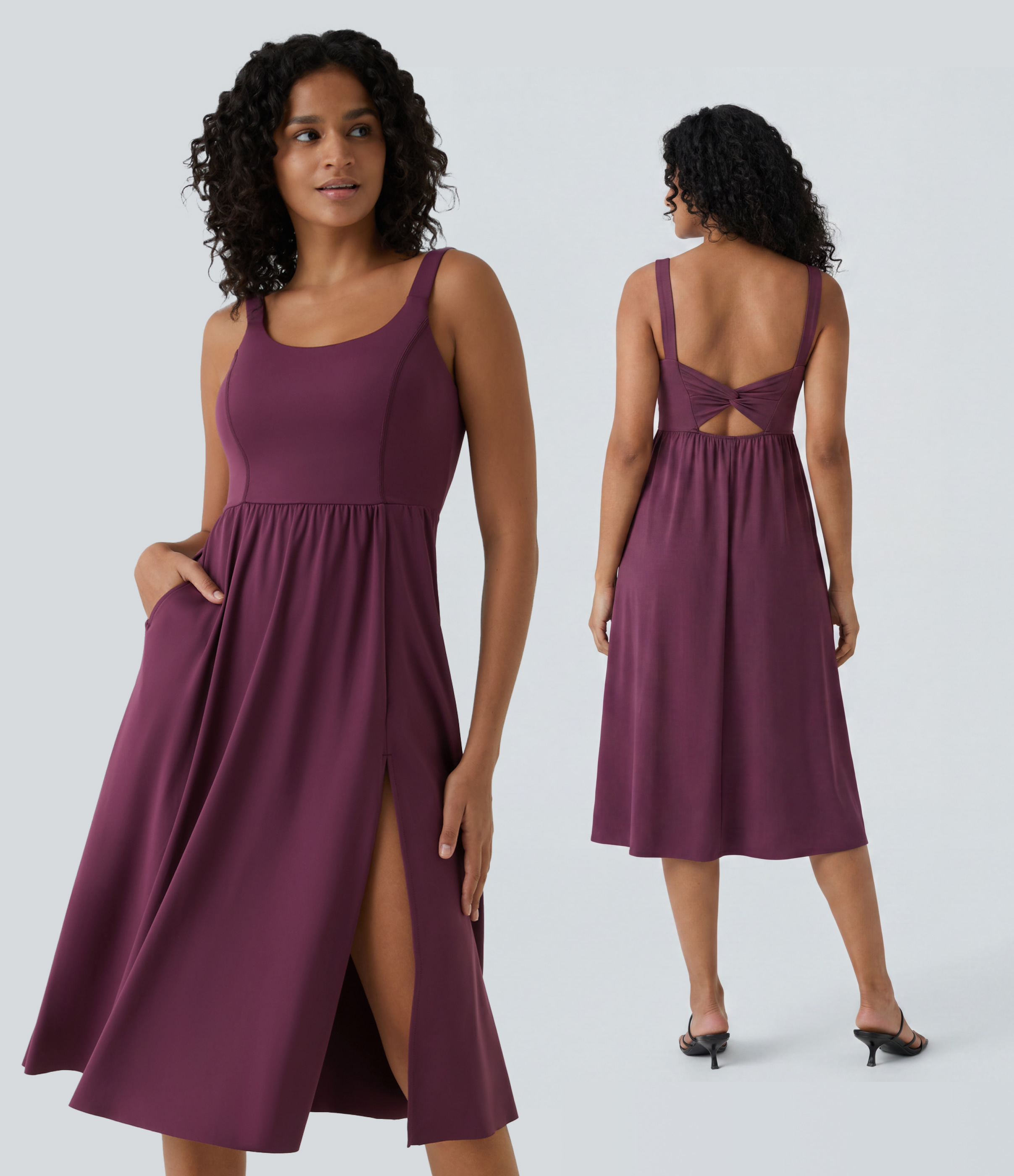 Robe décontractée mi-longue rembourrée A-D