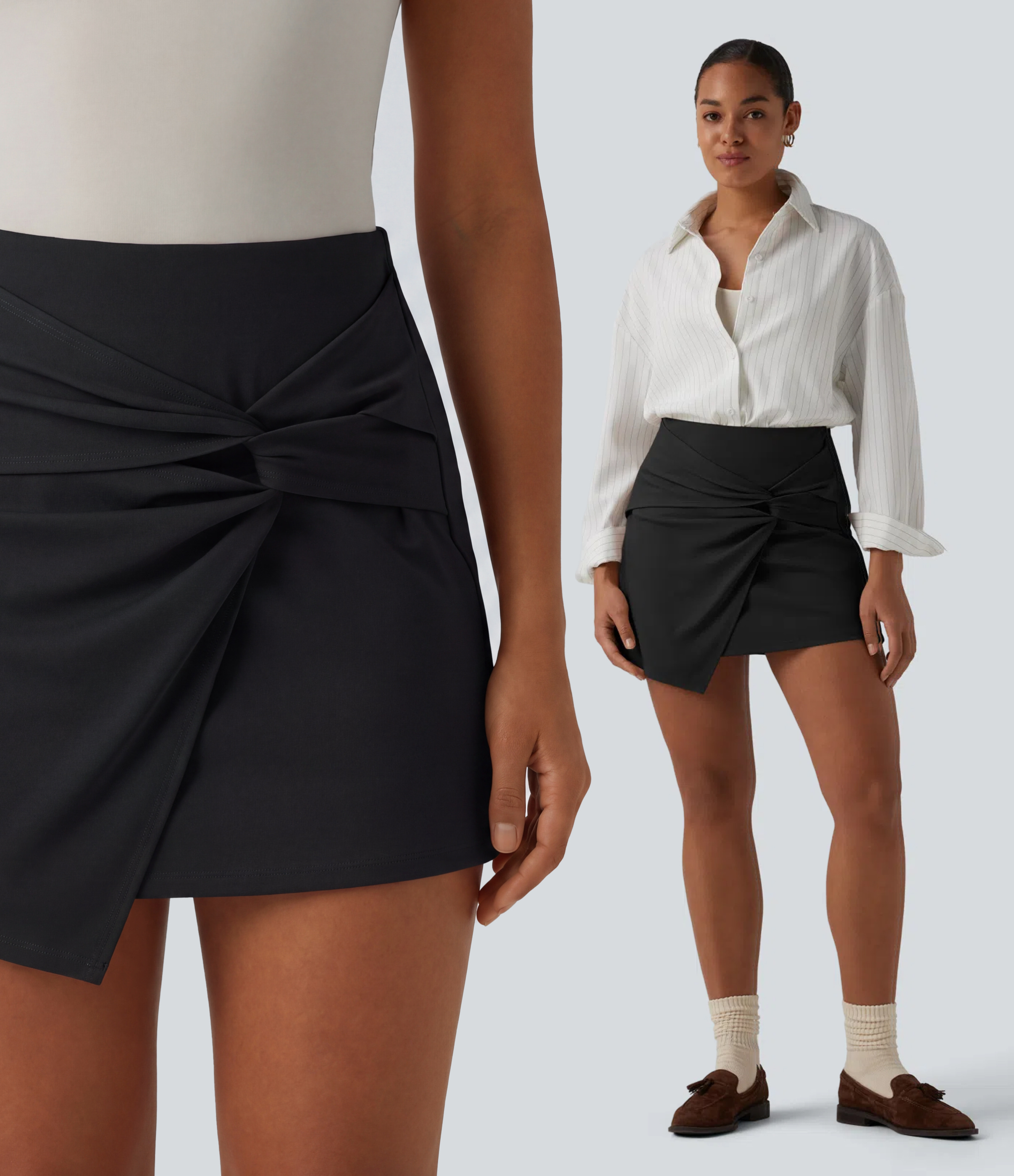 Jupe-short de travail mini taille mi-haute