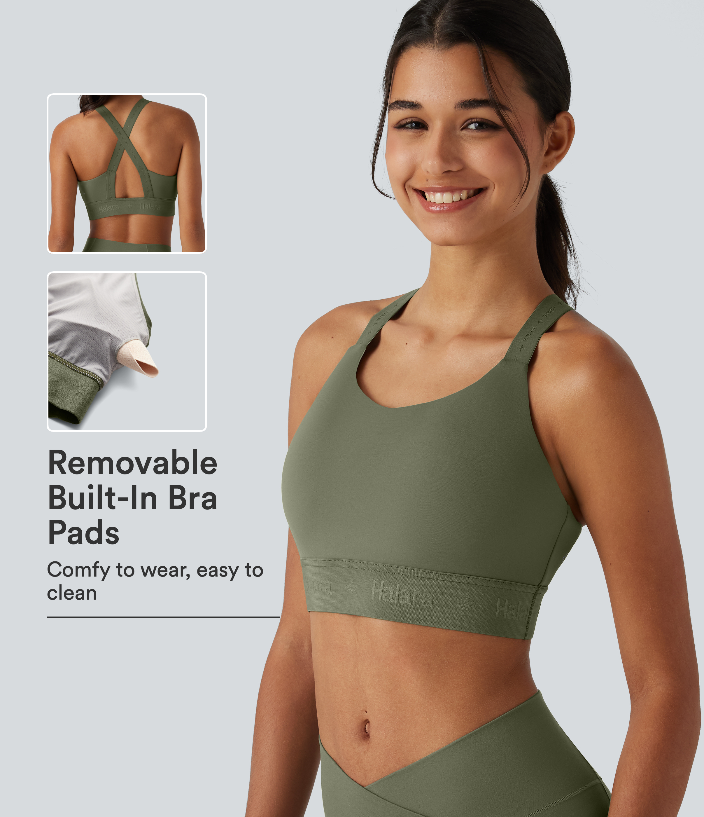 SpeedWave™ Medium Support U Neck Built-in Bra Quick Dry Running Sports Bra DD-F Cups