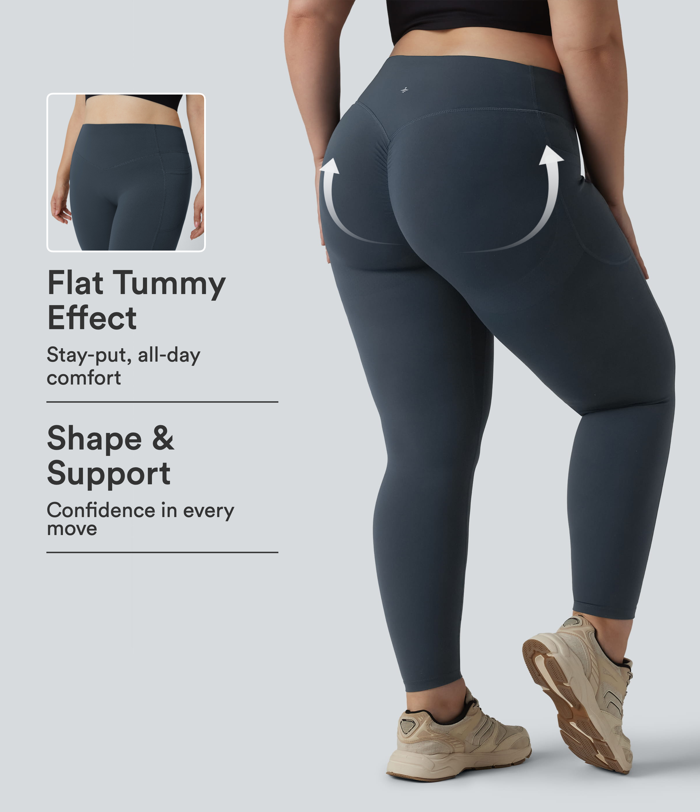 Halara UltraSculpt™ High Waisted Scrunch Butt Lifting Tummy Control Pocket Shaping Training Plus Size Leggings