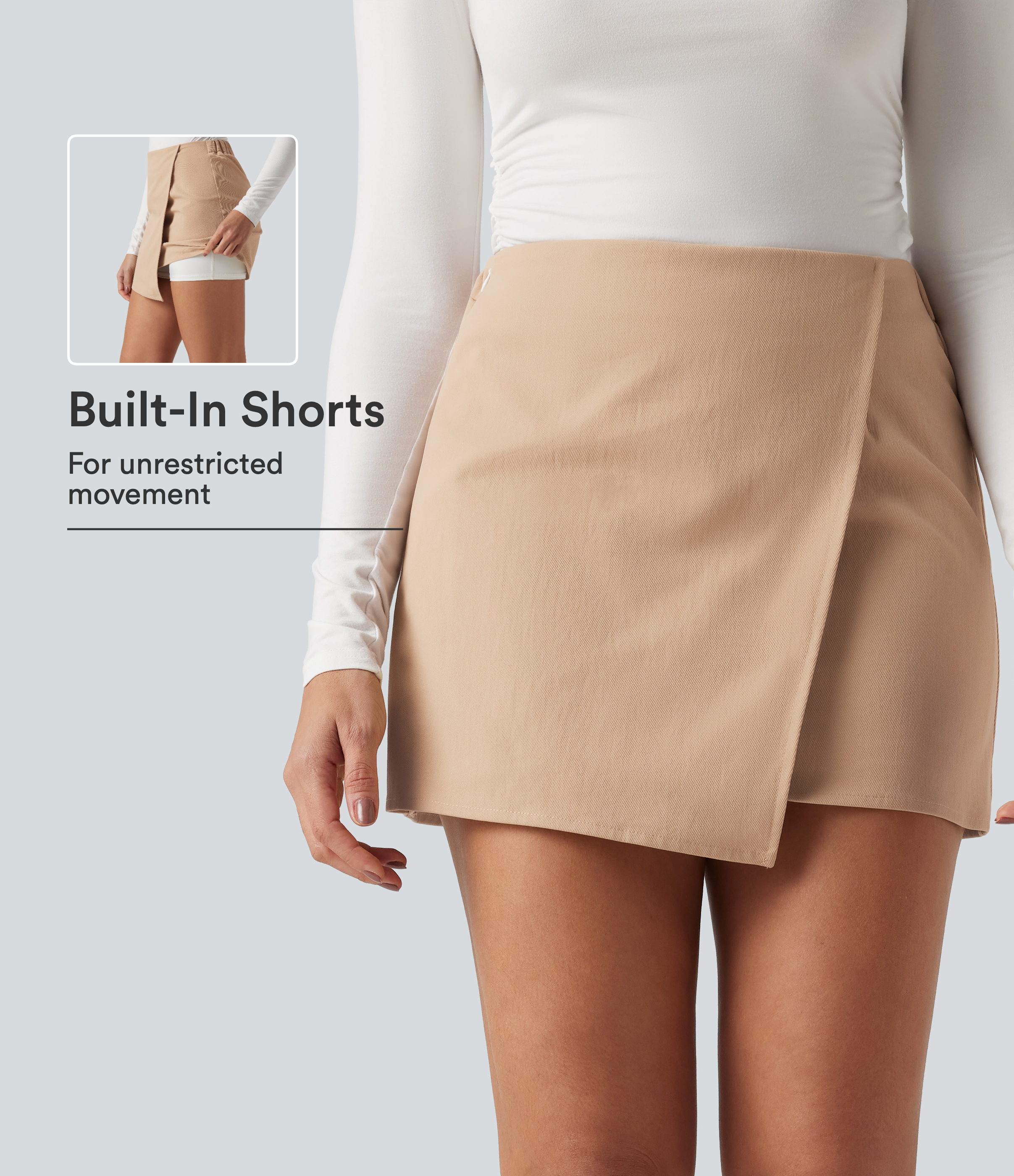 Candied Ginger High Waisted A-line 2-in-1 Mini Work Skirt / 1