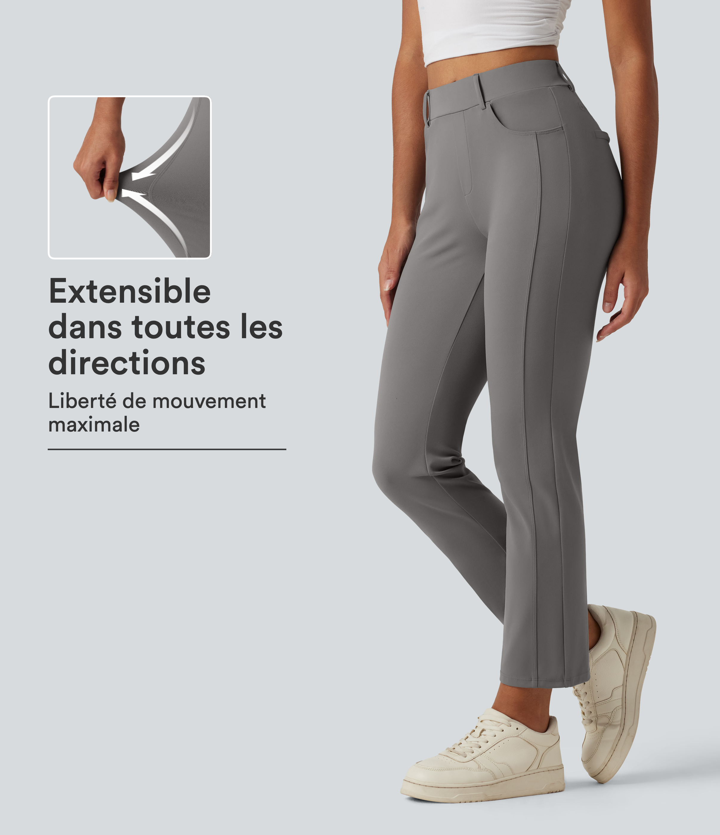 Pantalon taille mi-haute avec poches