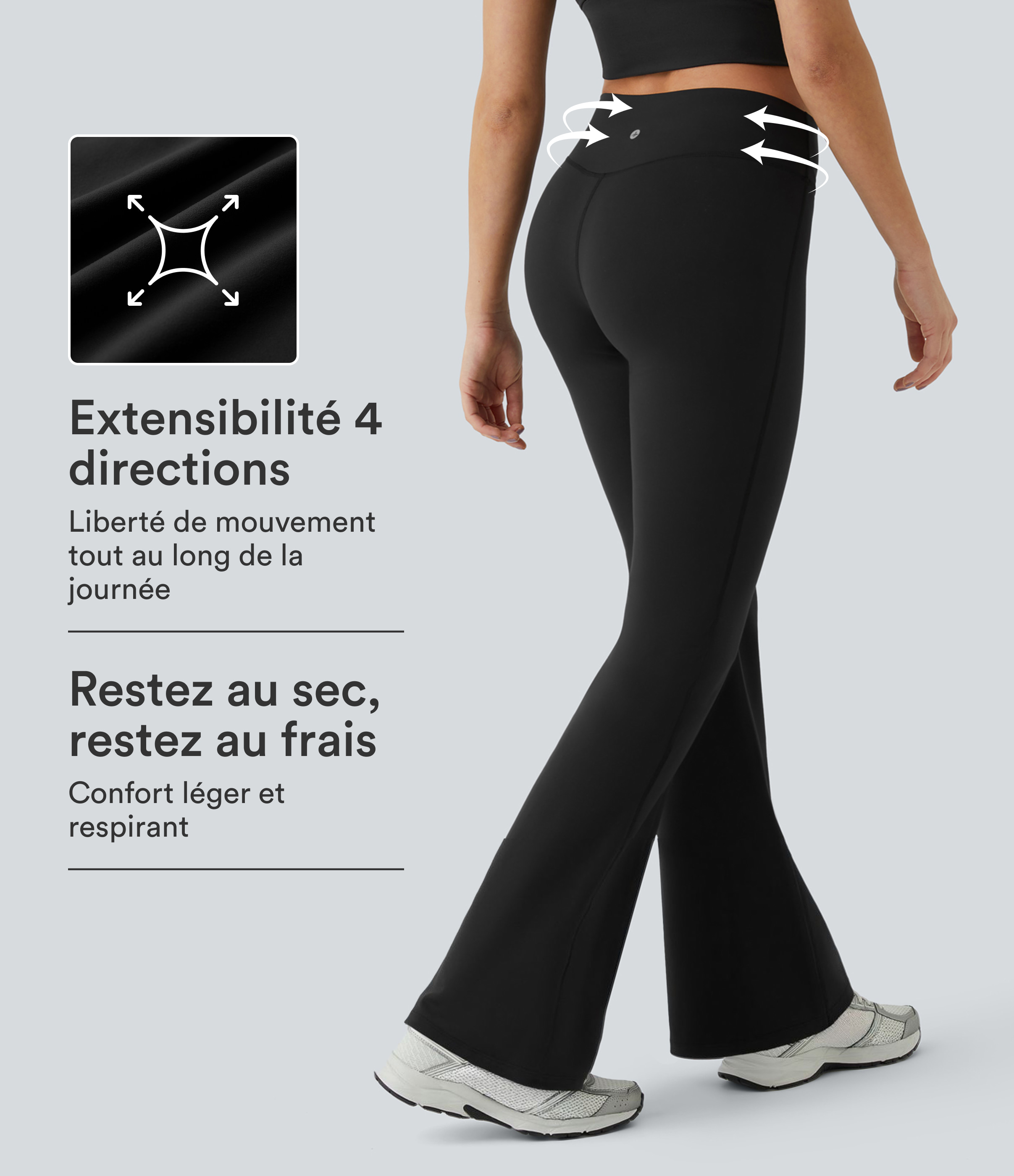 Legging yoga évasé croisé taille haute DayStretch