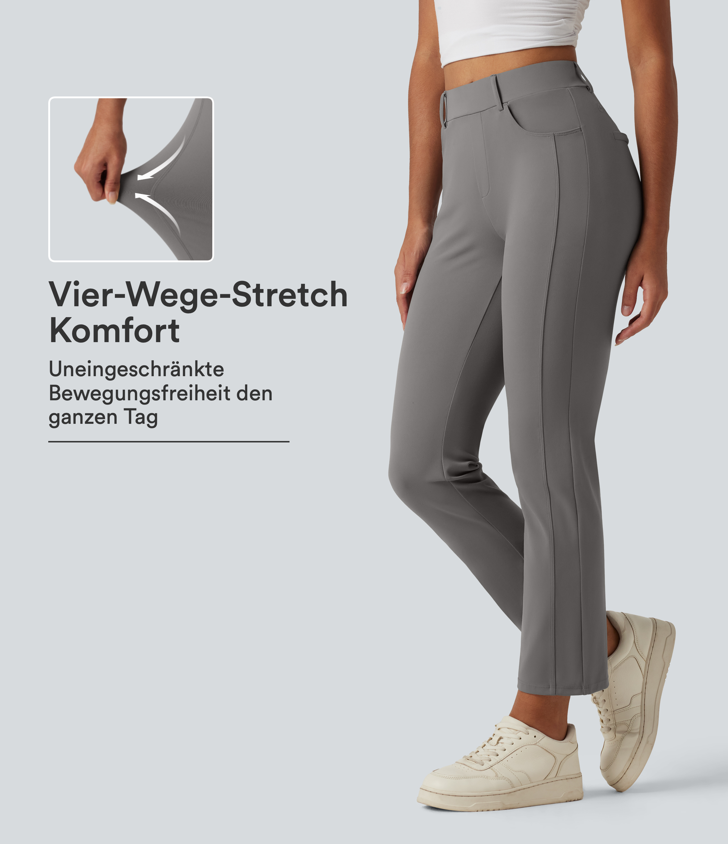 Lässige Hose mit mittelhohem Bund und Seitentaschen