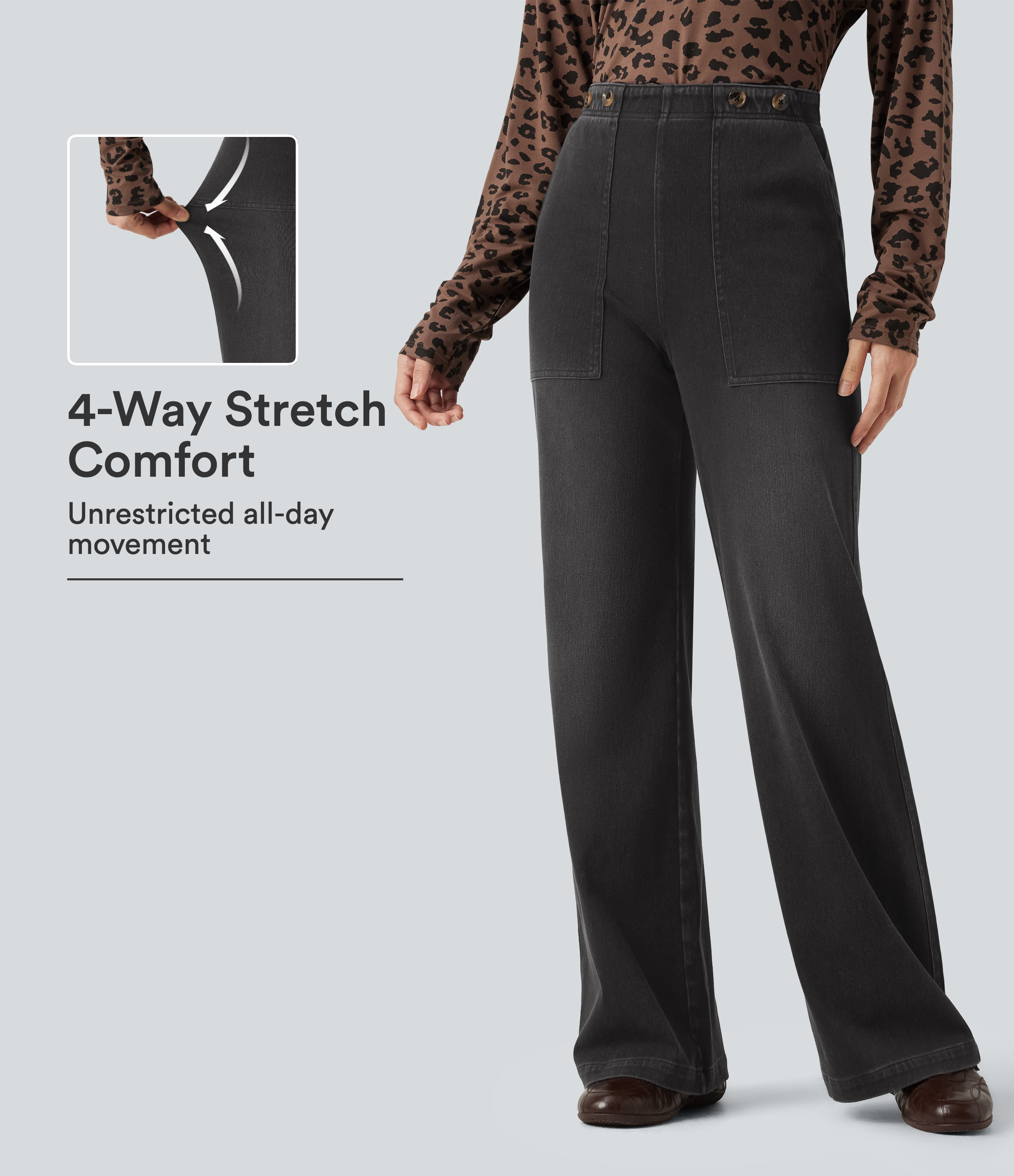 Halara Flex™ High Waisted Wide Leg Jeans with Pockets