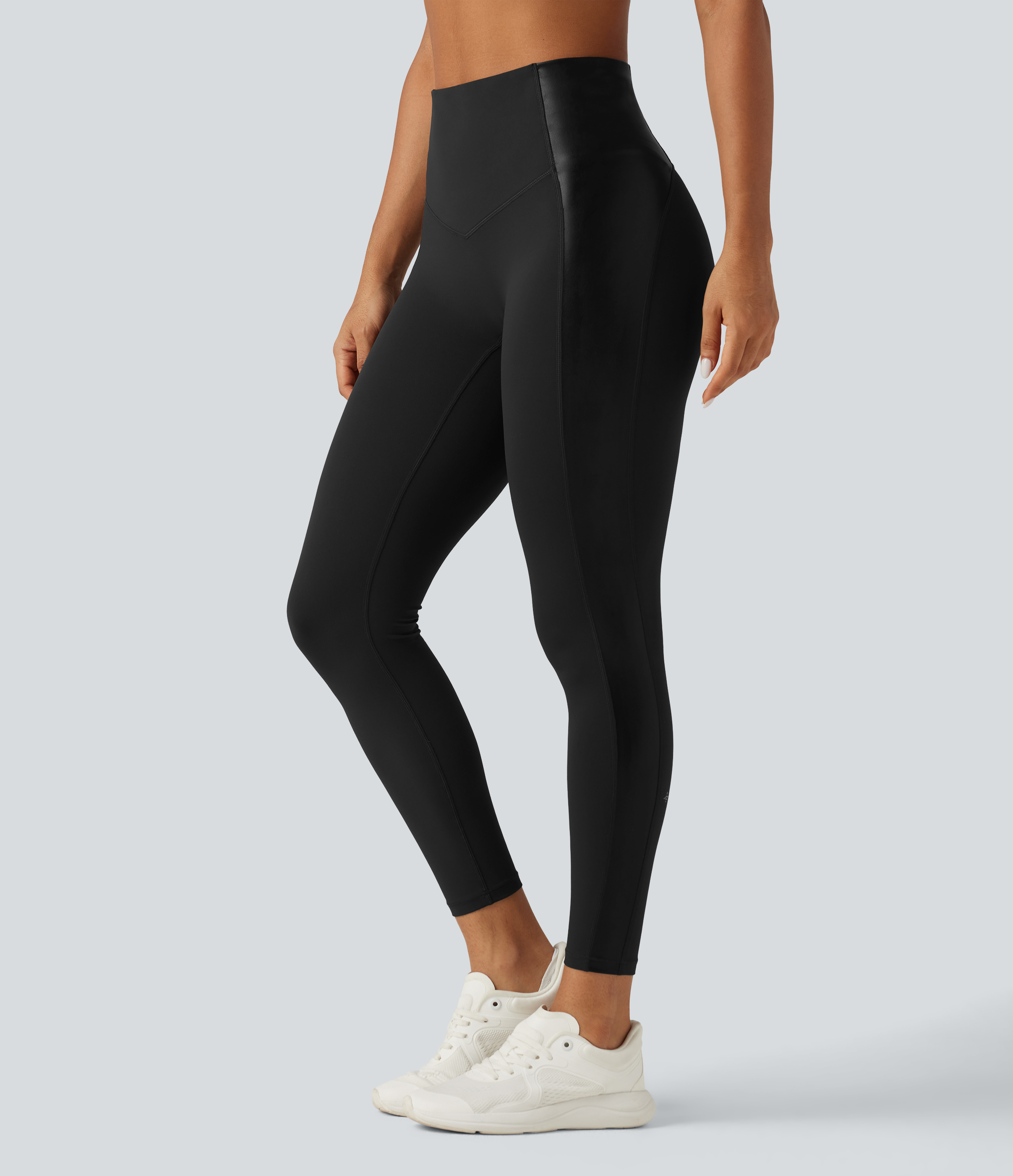 Halara UltraSculpt™ High Waisted Stretchy PU Tummy Control Yoga Leggings with Pocket