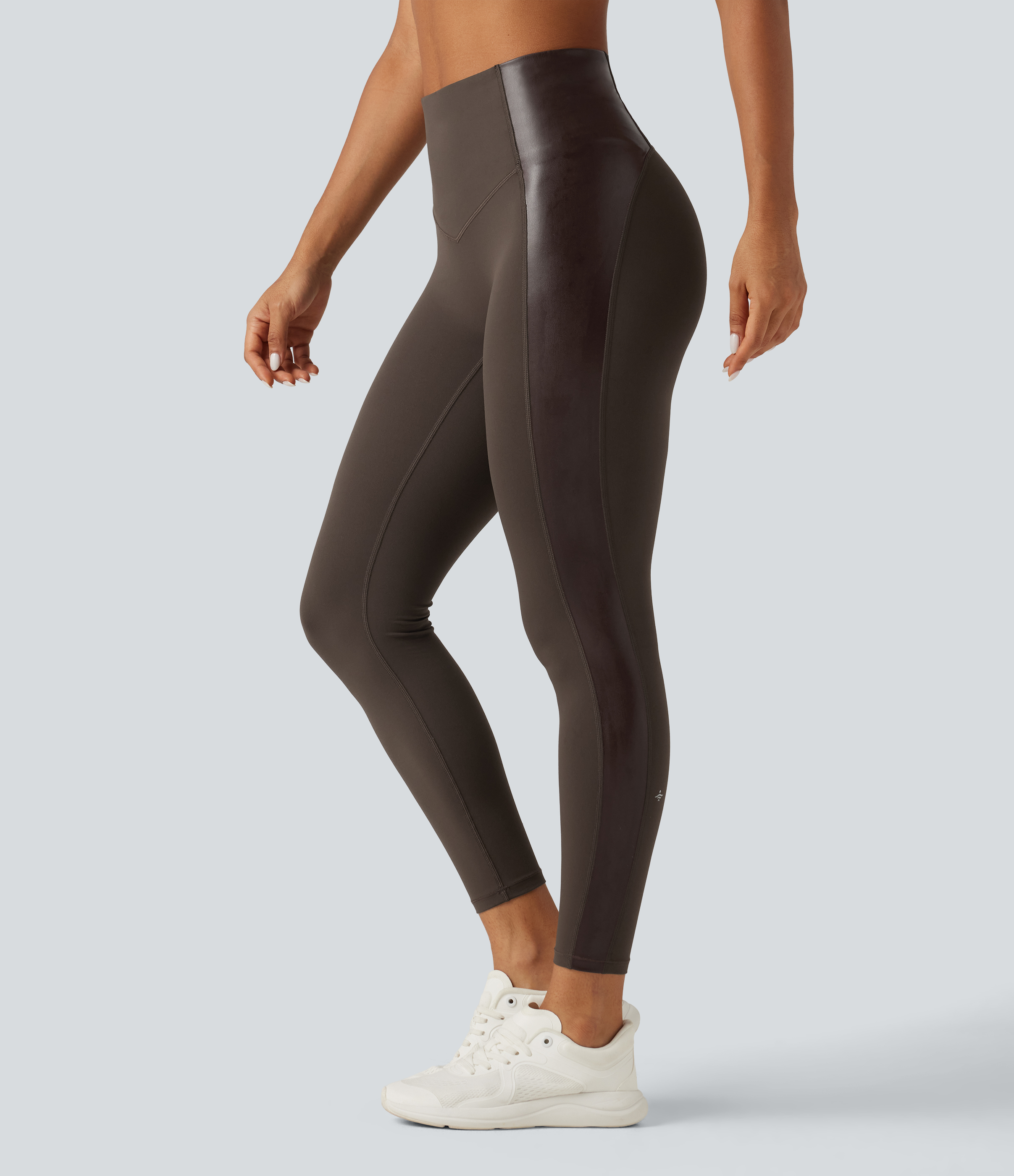 Halara UltraSculpt™ High Waisted Stretchy PU Tummy Control Yoga Leggings with Pocket