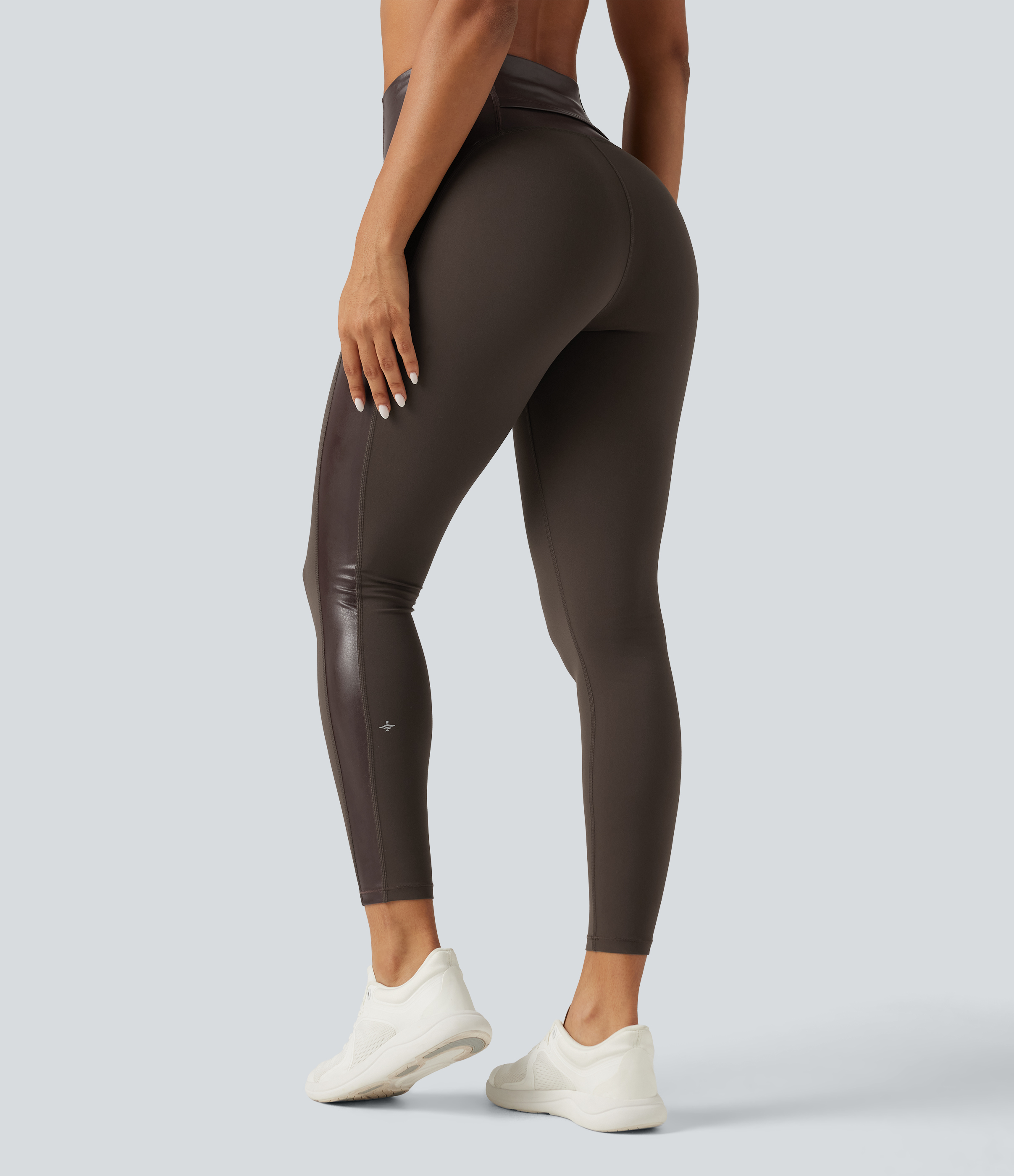 Hot Fudge Halara UltraSculpt™ High Waisted Stretchy PU Tummy Control Yoga Leggings with Pocket / 2