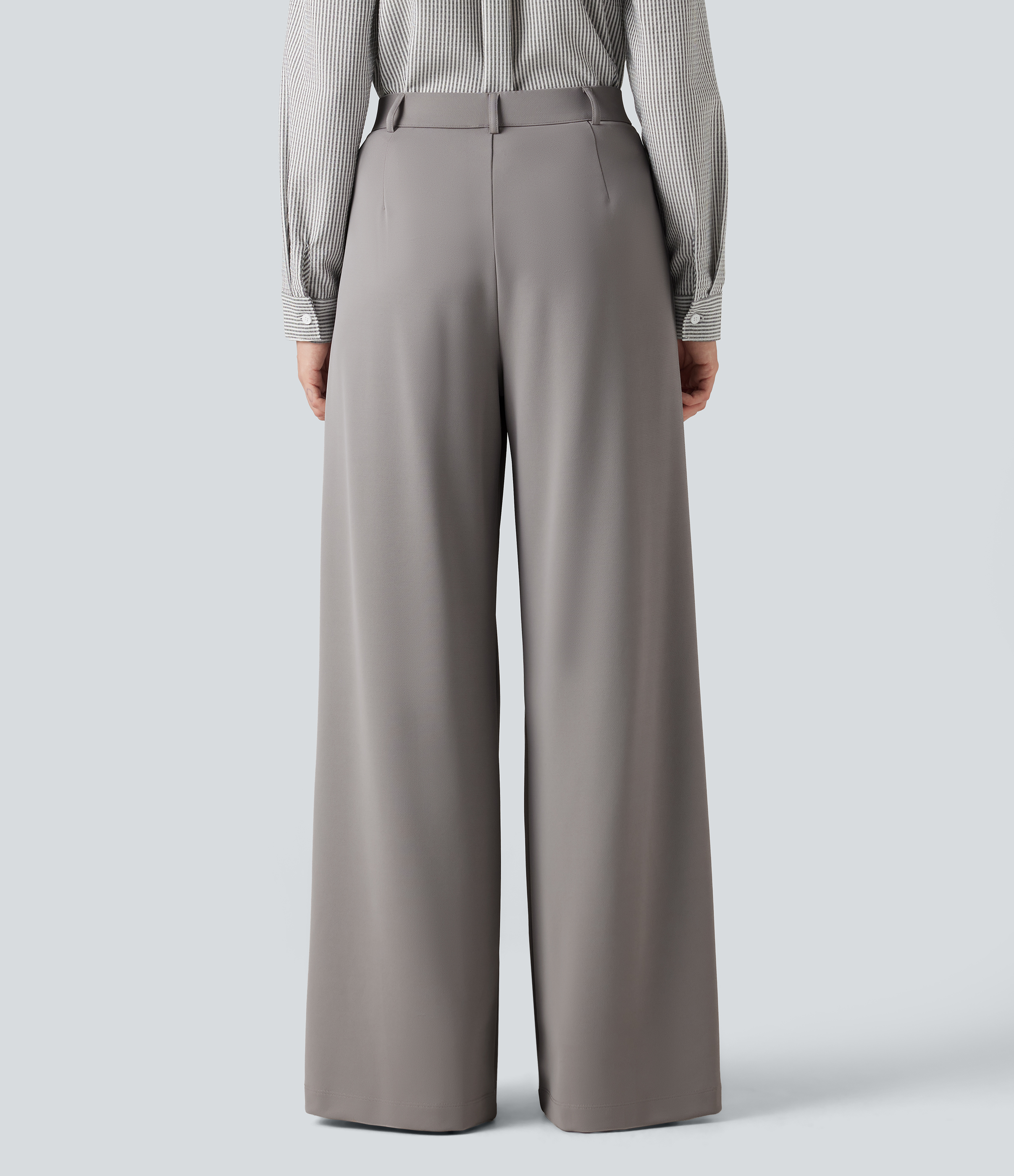 Paloma High Waisted Pleated Baggy Work Trousers with Pockets / 2