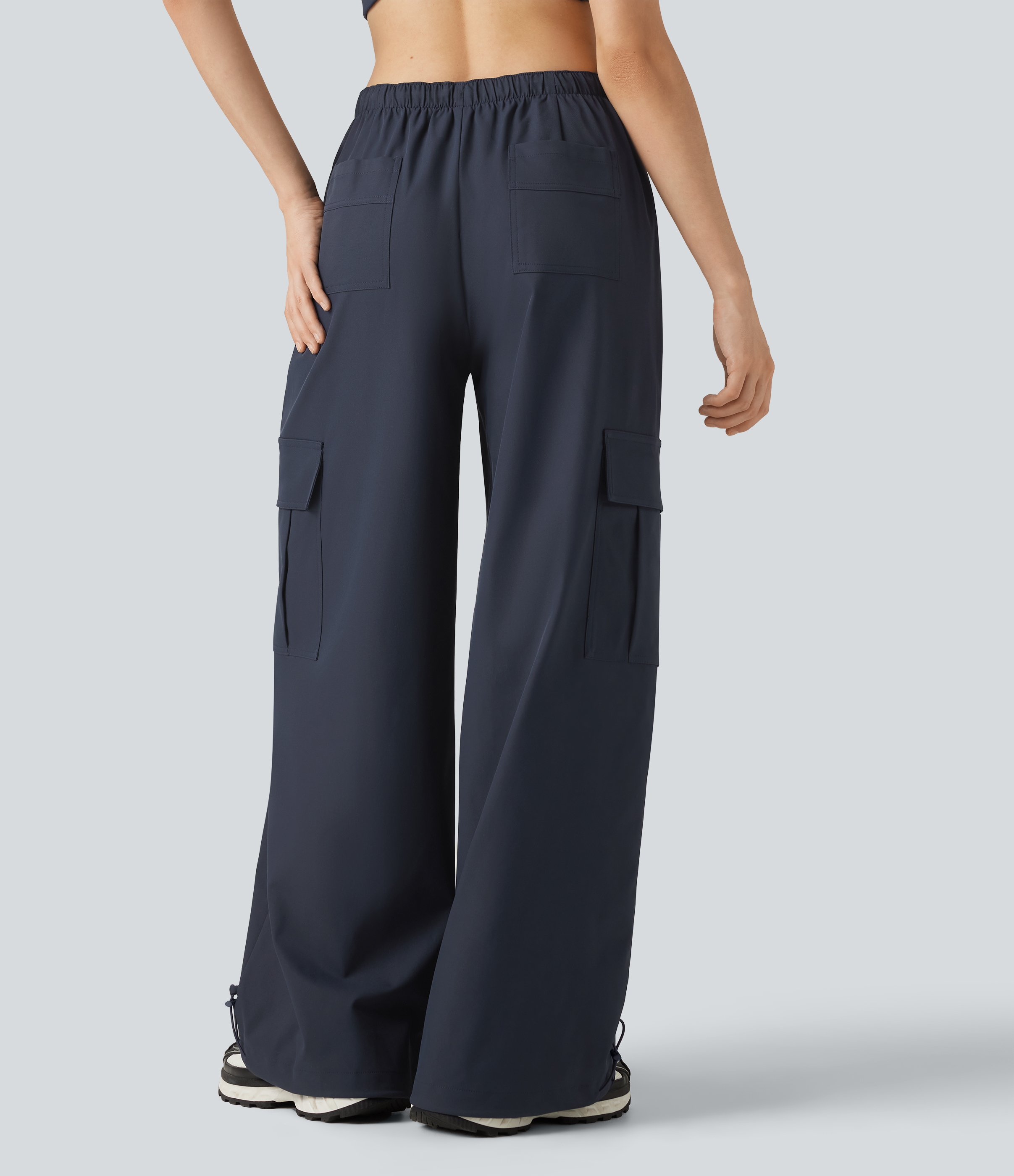 Polar Night Pantalon cargo ample et décontracté, taille mi-haute, à cordon de serrage, déperlant et résistant à l'usure, avec poches / 2