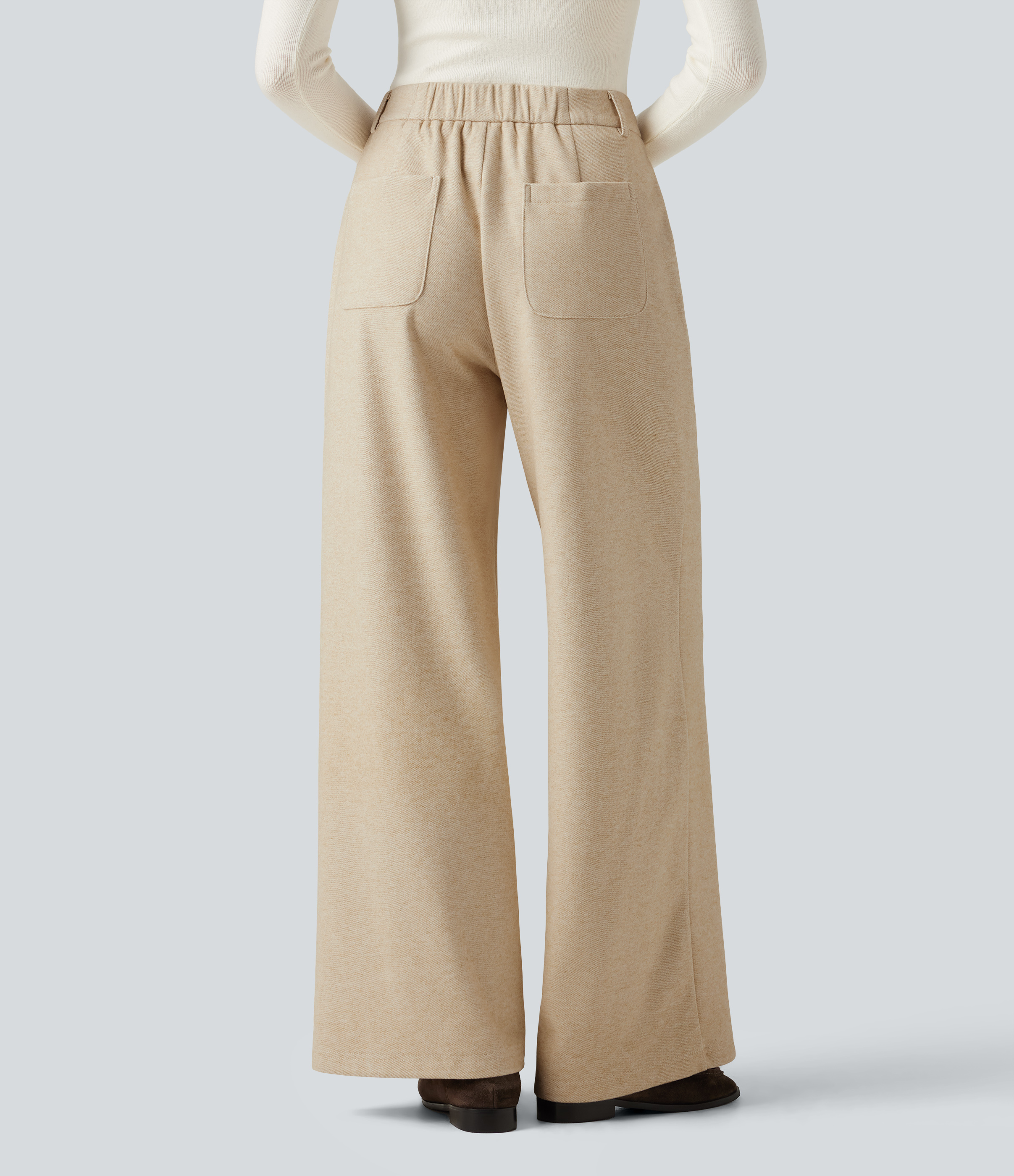 Wood Ash High Waisted Wide Leg Work Pants with Pockets / 2