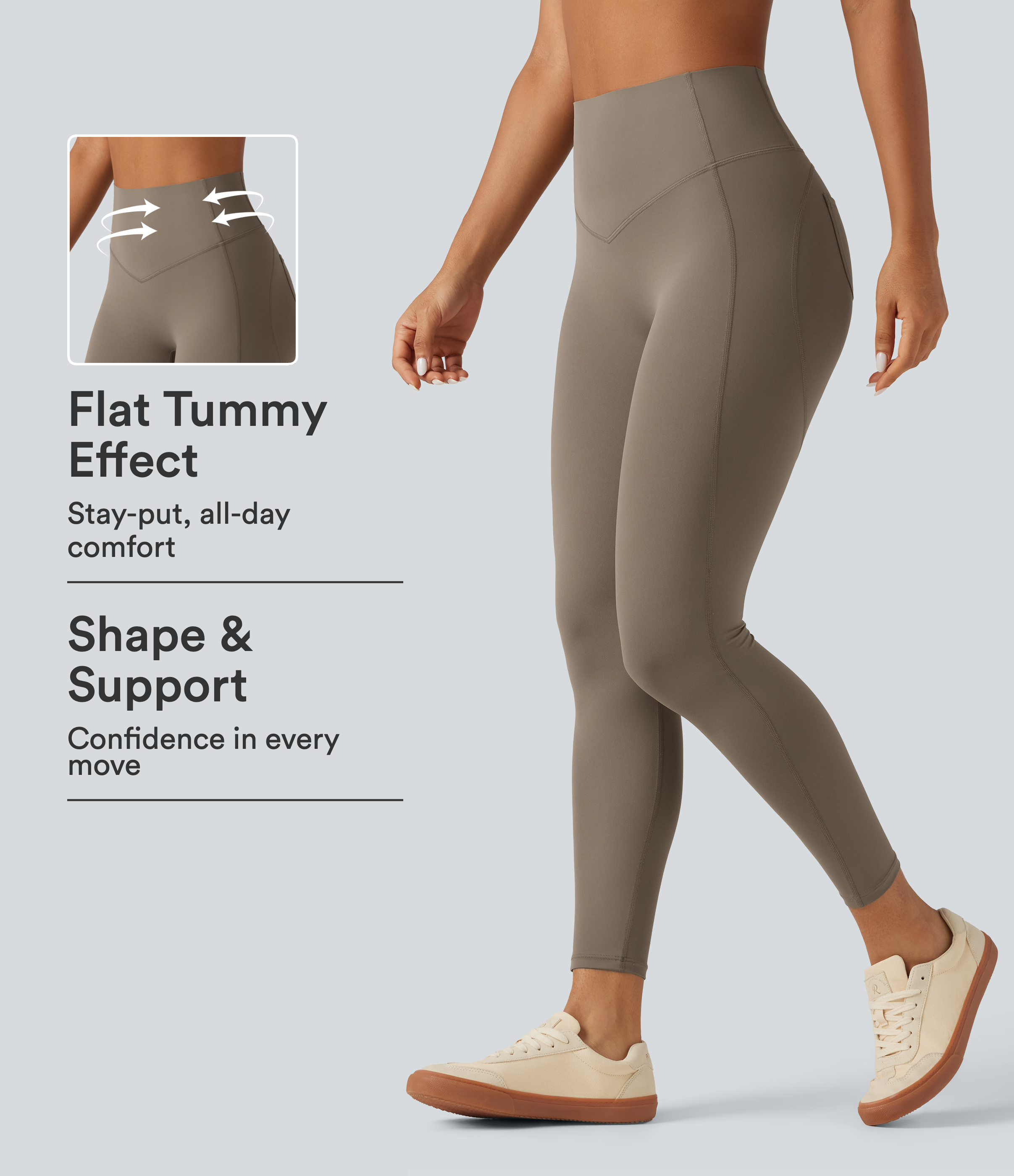 Halara UltraSculpt™ High Waisted Tummy Control Ruched Yoga Leggings with Pockets