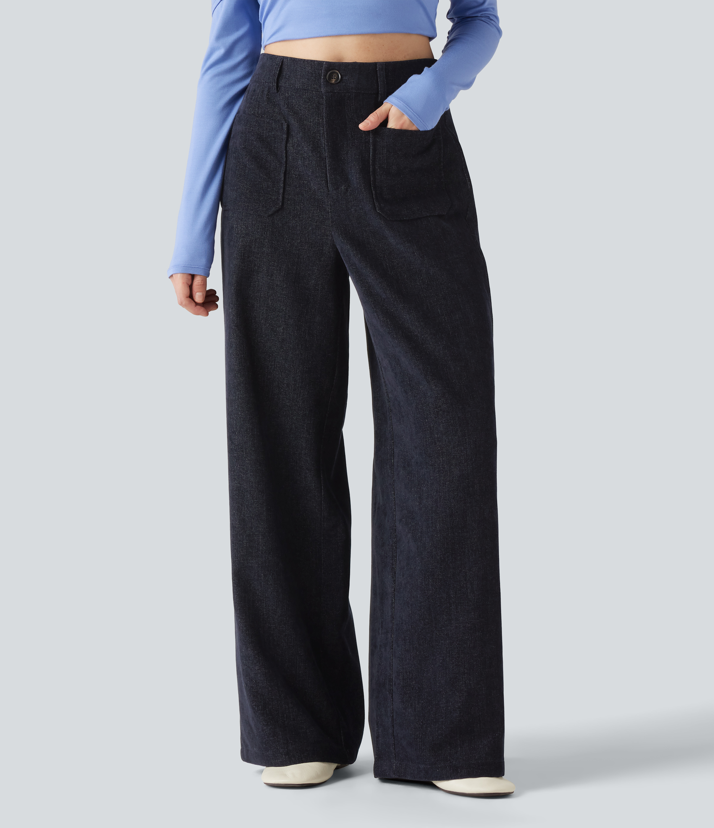 High Waisted Baggy Work Pants with Pockets