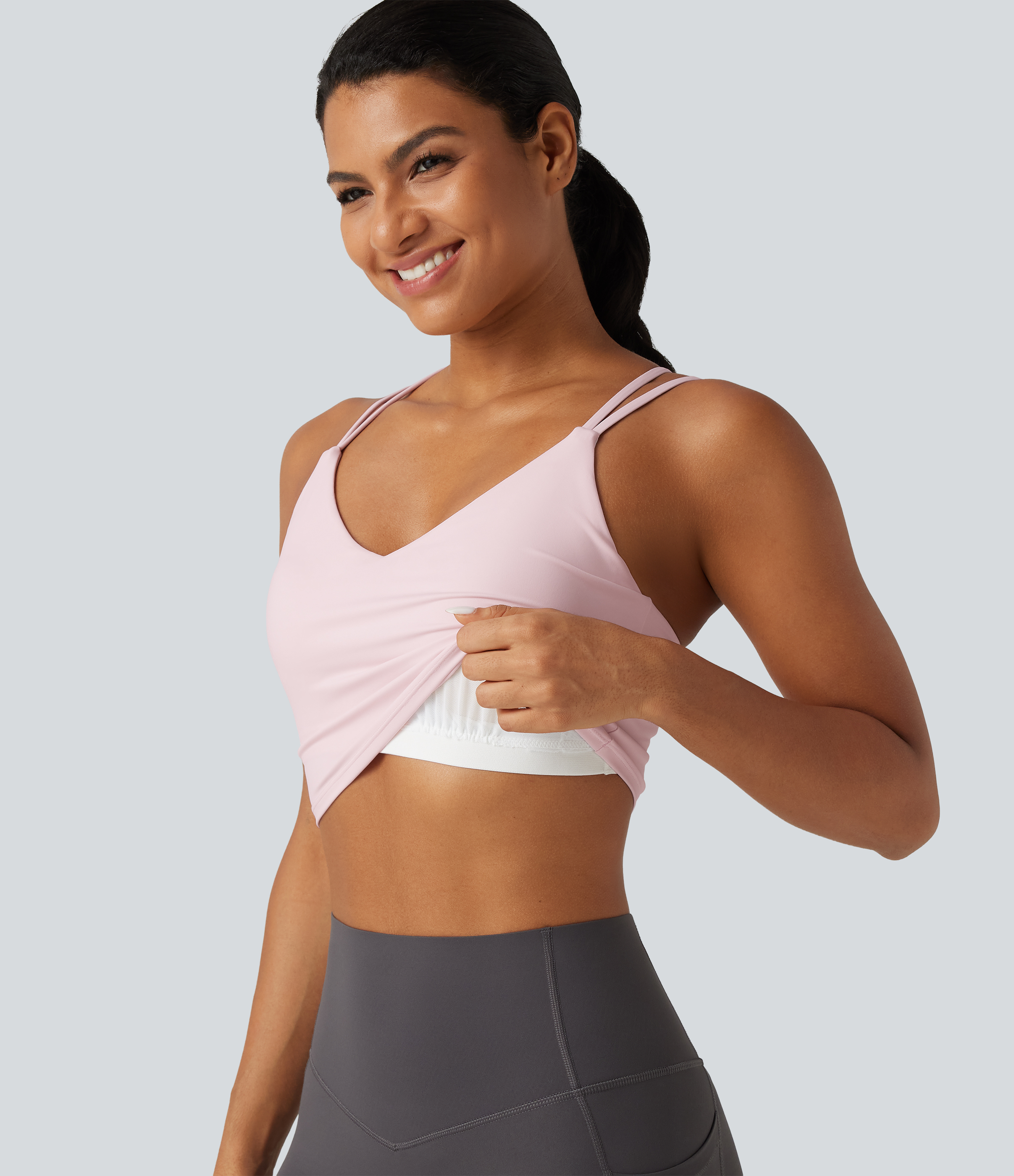 Softlyzero™ Airy V Neck Built-in Bra Crisscross InstantCool Cropped Yoga Tank Top