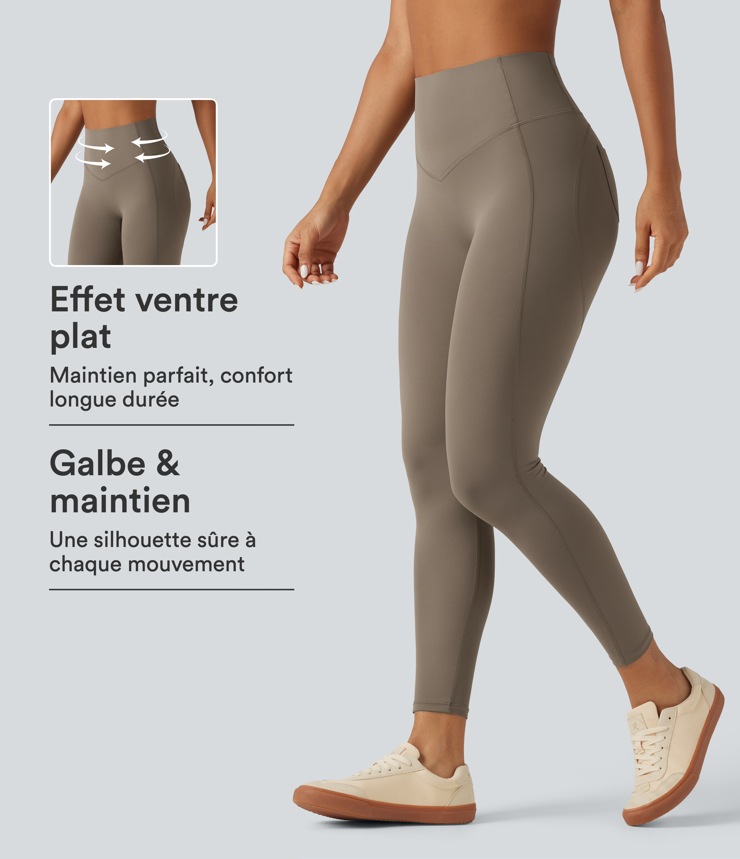 Halara UltraSculpt™ Leggings de yoga de cintura alta con control abdominal, fruncidos y con bolsillos