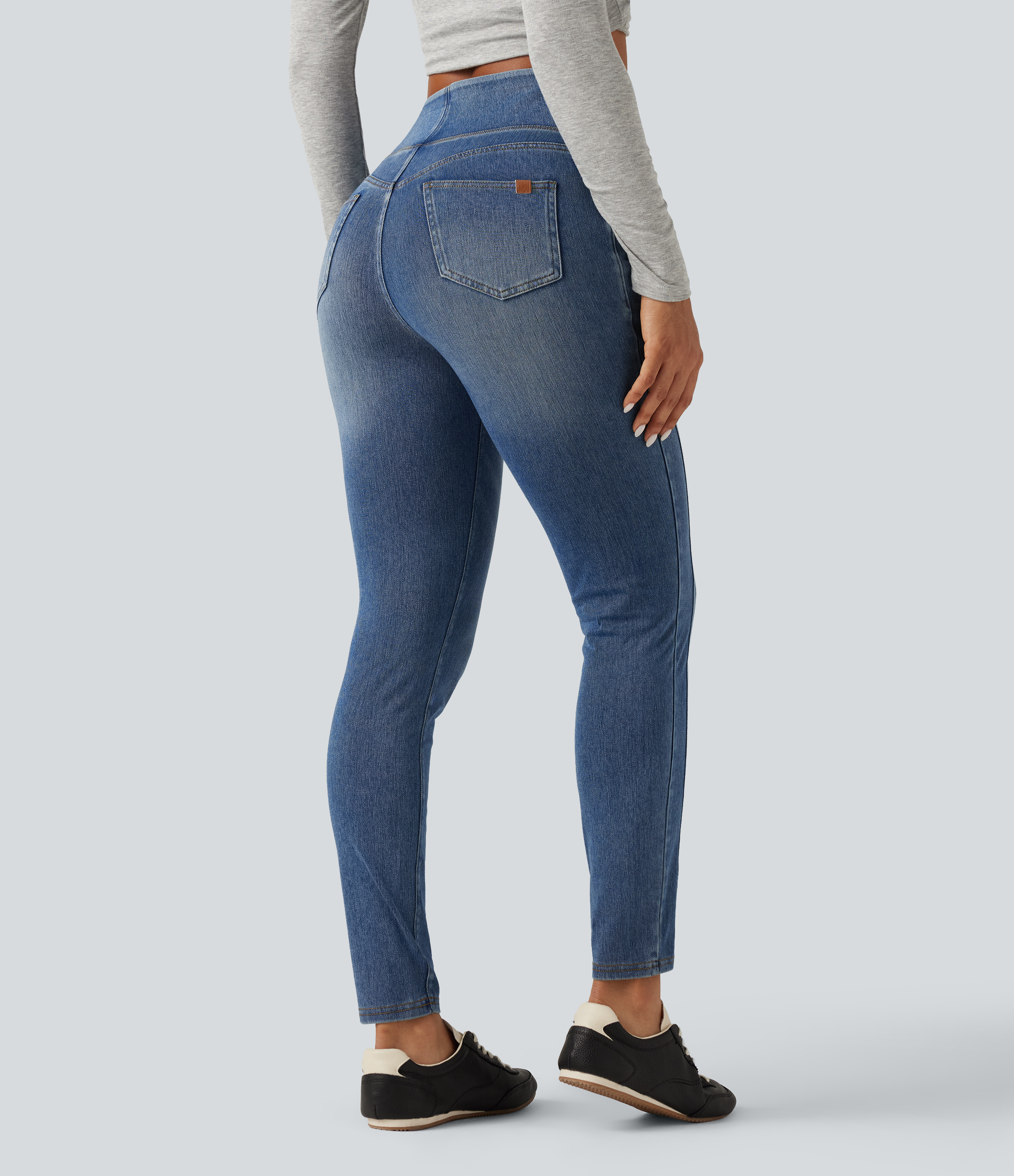 Blue Jasper Denim Halara Flex™ High Waisted Skinny Casual Jeans with Pockets / 2