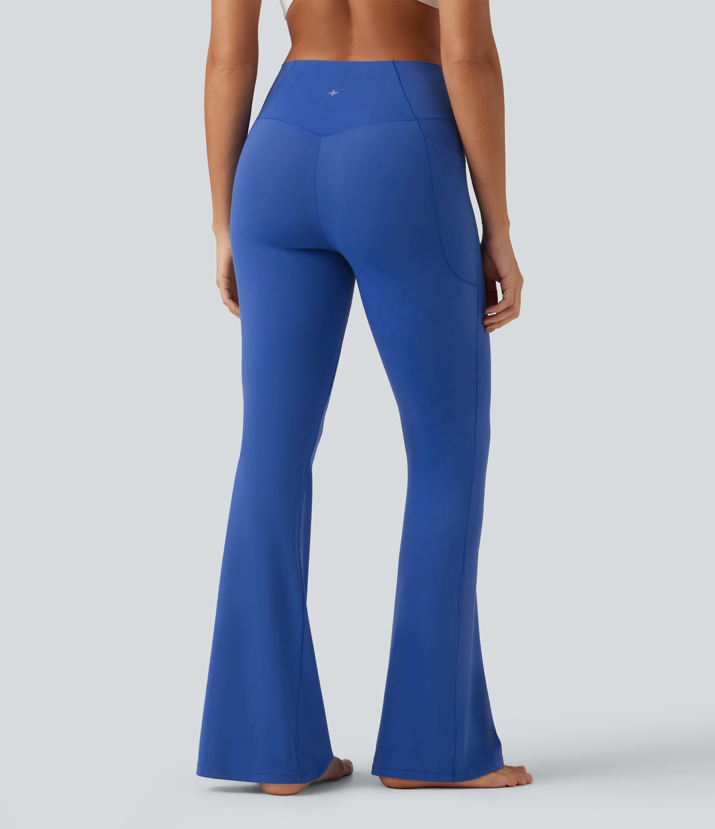 Beaucoup Blue SoftlyZero™ Leggings de yoga taille haute à ceinture croisée, coupe évasée, avec poches / 2