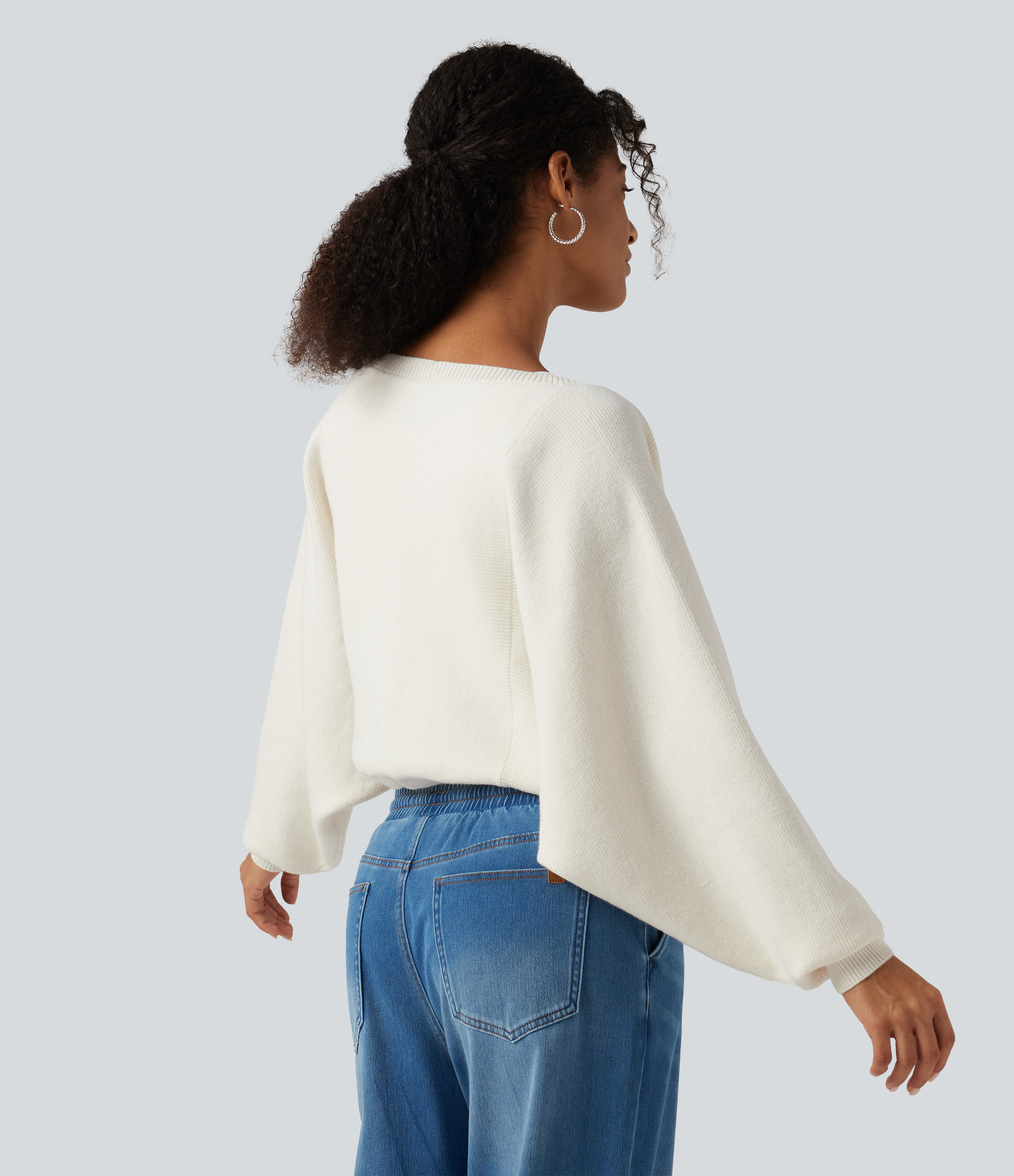 Cheese White Long Sleeve Open Front Casual Cardigan / 2