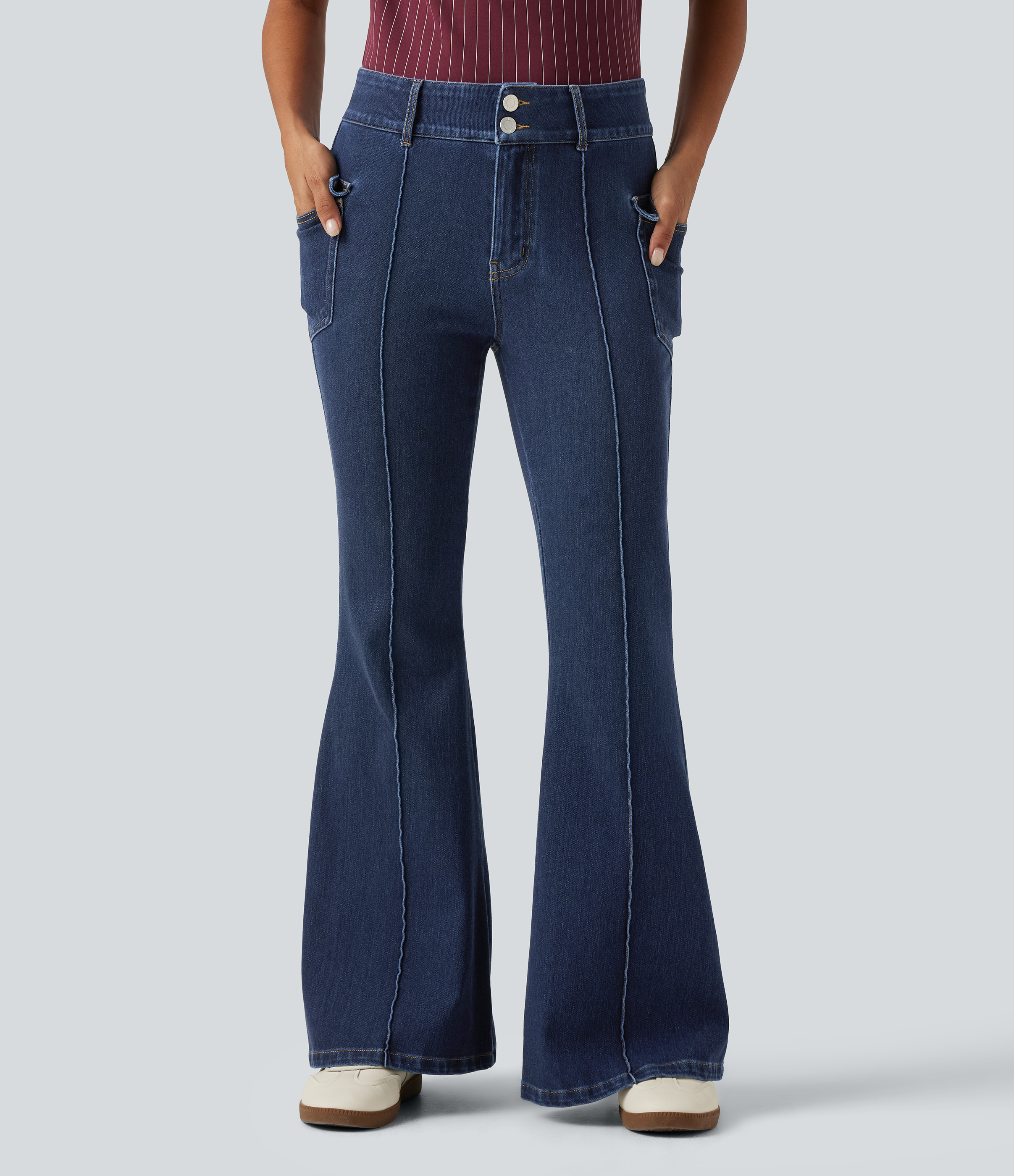 Halara Flex™ High Waisted Casual Flare Jeans with Pockets