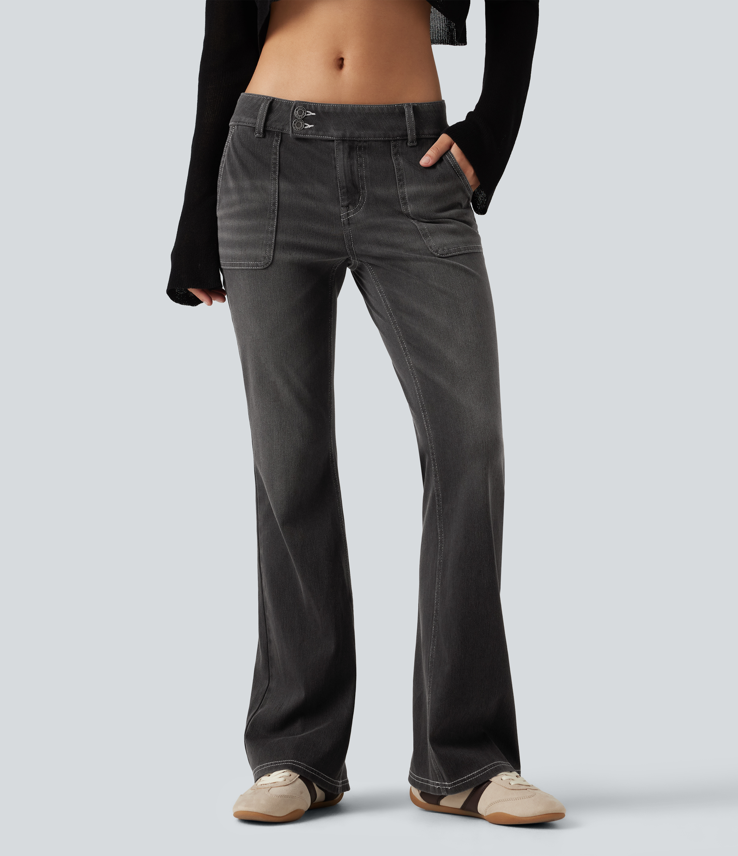 Halara Flex™ Low Rise Bootcut Casual Jeans with Pockets