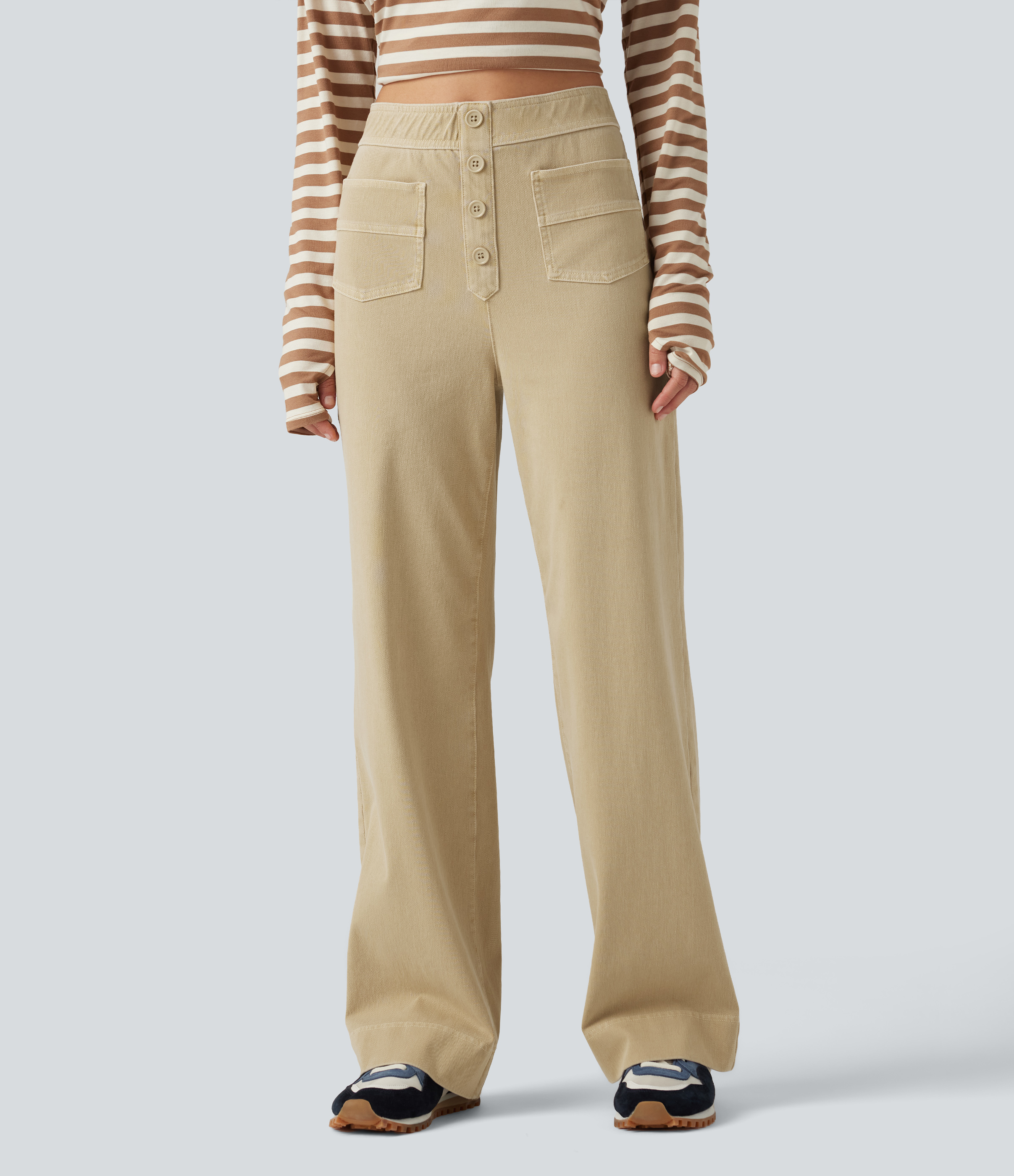 Halara Flex™ High Waisted Straight Leg Colorful Casual Jeans with Pockets
