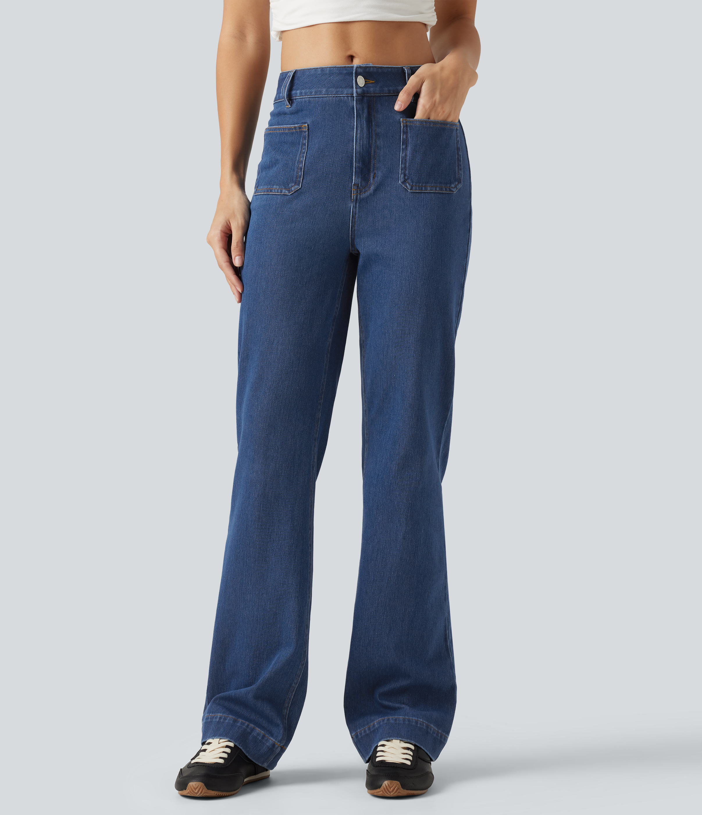 Halara Flex™ Mid Rise Casual Bootcut Jeans with Pockets