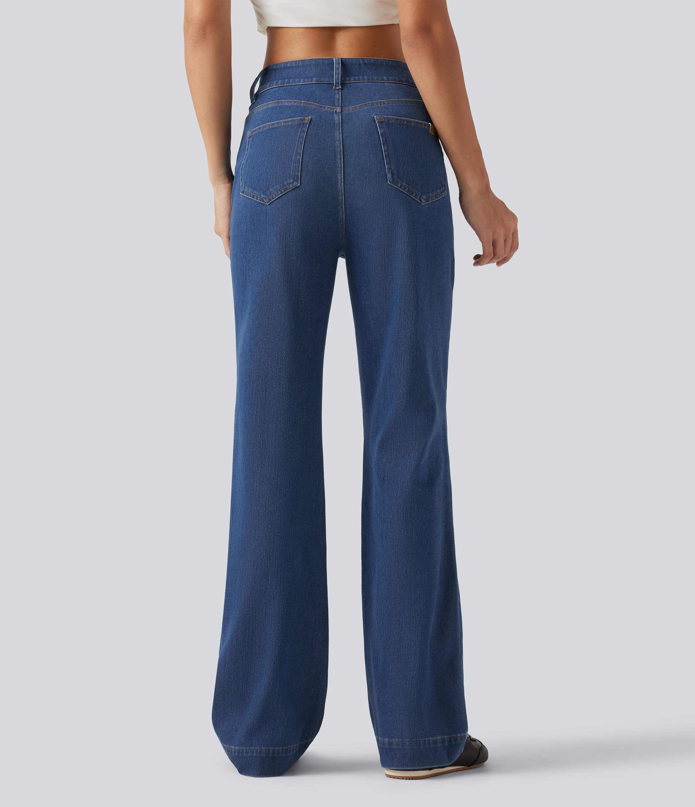Tide Blue Denim Halara Flex™ Mid Rise Casual Bootcut Jeans with Pockets / 2
