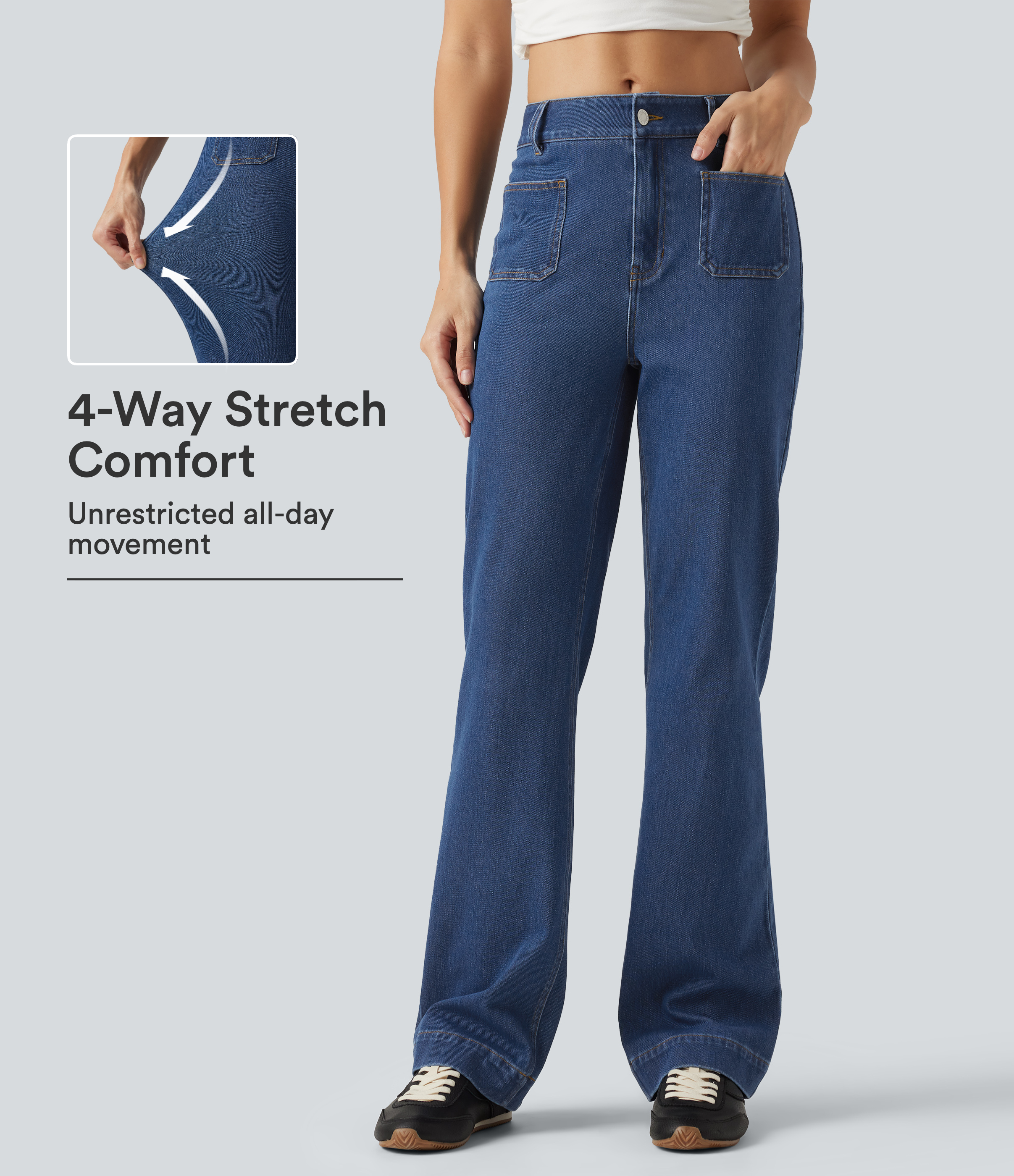 Halara Flex™ Mid Rise Casual Bootcut Jeans with Pockets