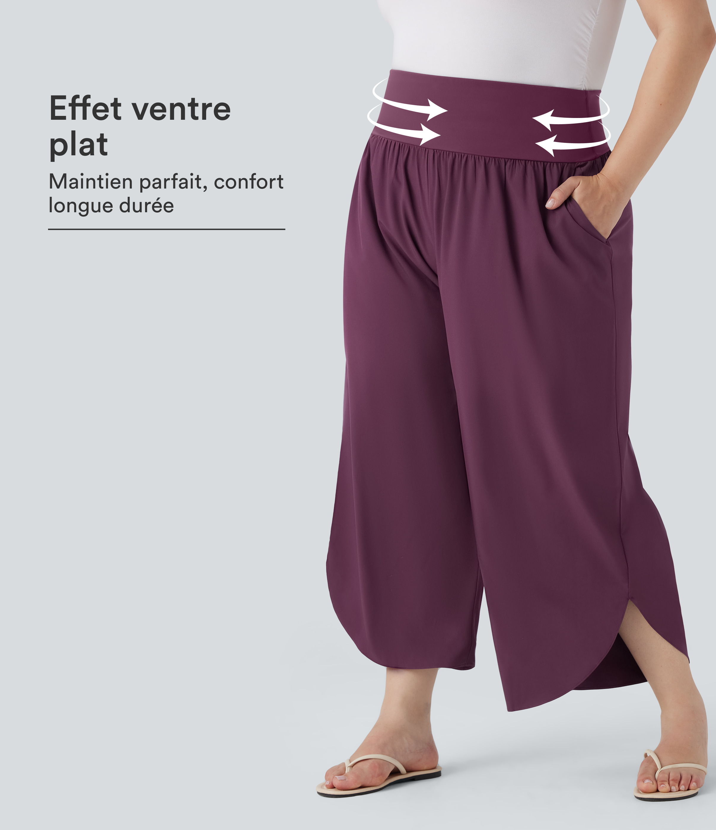 Amaranth Pantalon tailleur gainant taille haute avec poches Halara Flex™ / 1