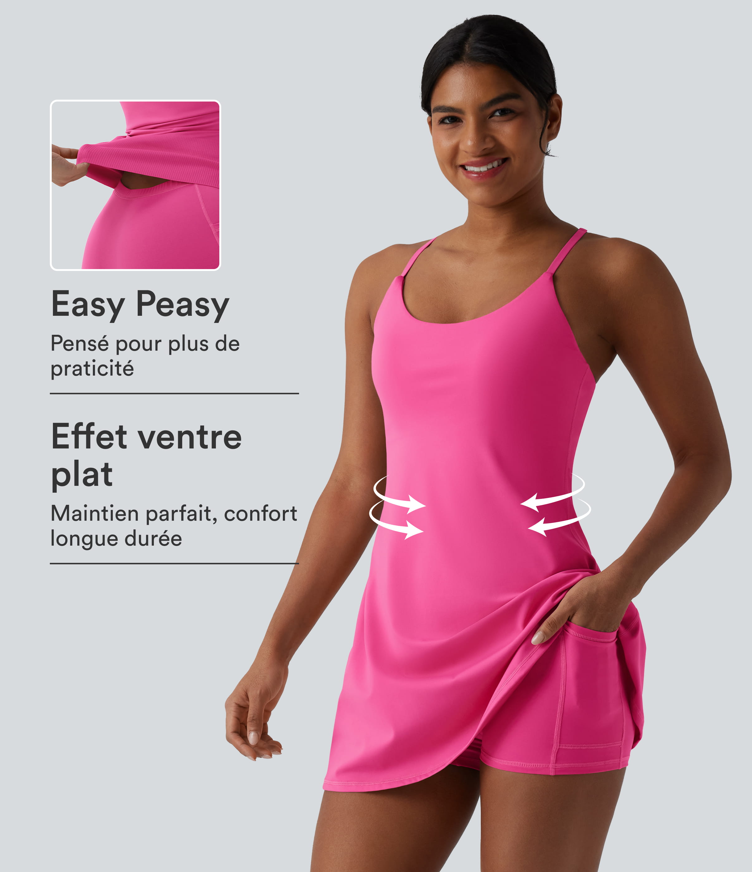 Robe sport SoftlyZero™ Plush ventre plat avec poches – Édition Easy Peasy