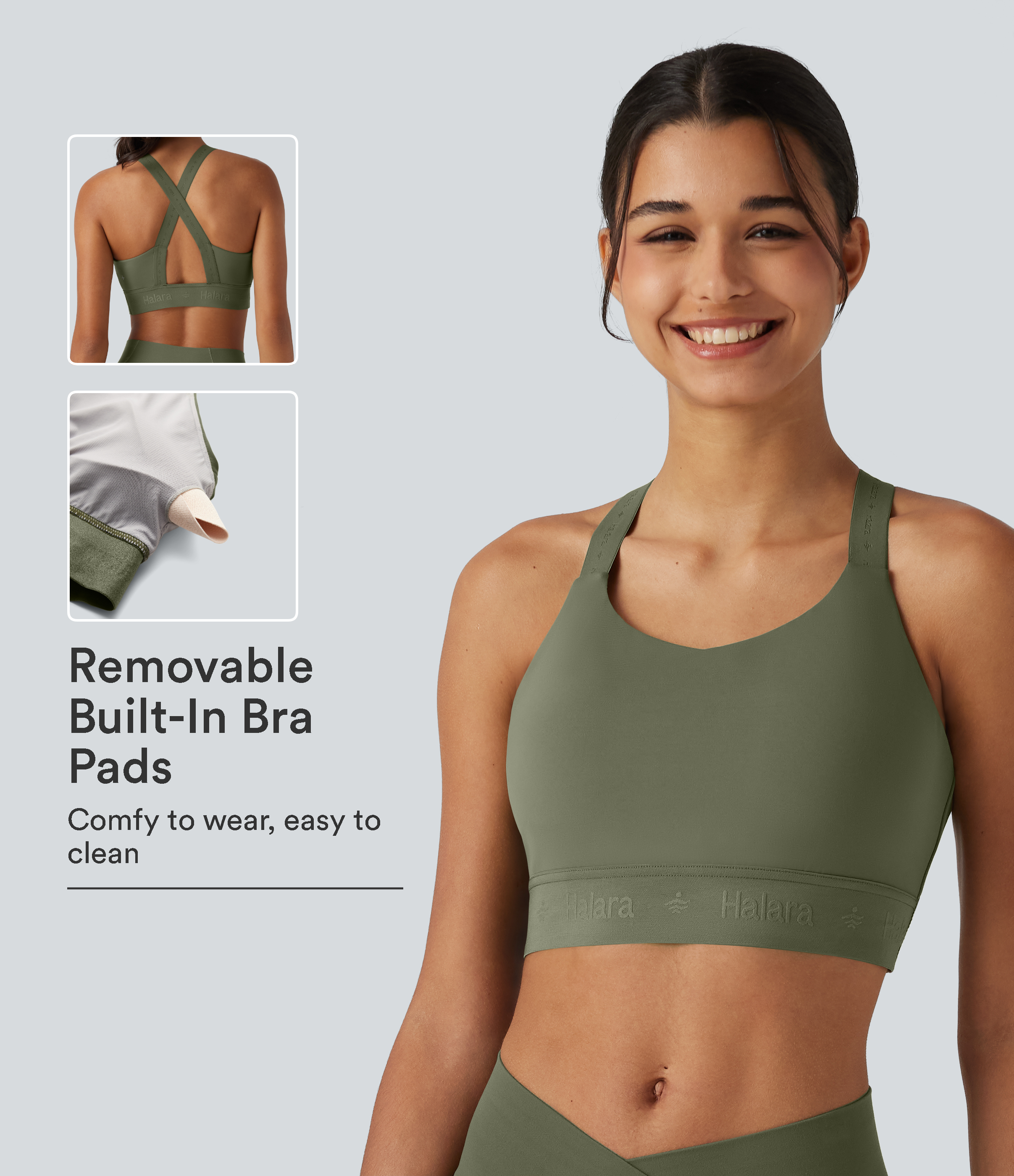 SpeedWave™ Medium Support U Neck Built-in Bra Quick Dry Running Sports Bra DD-F Cups