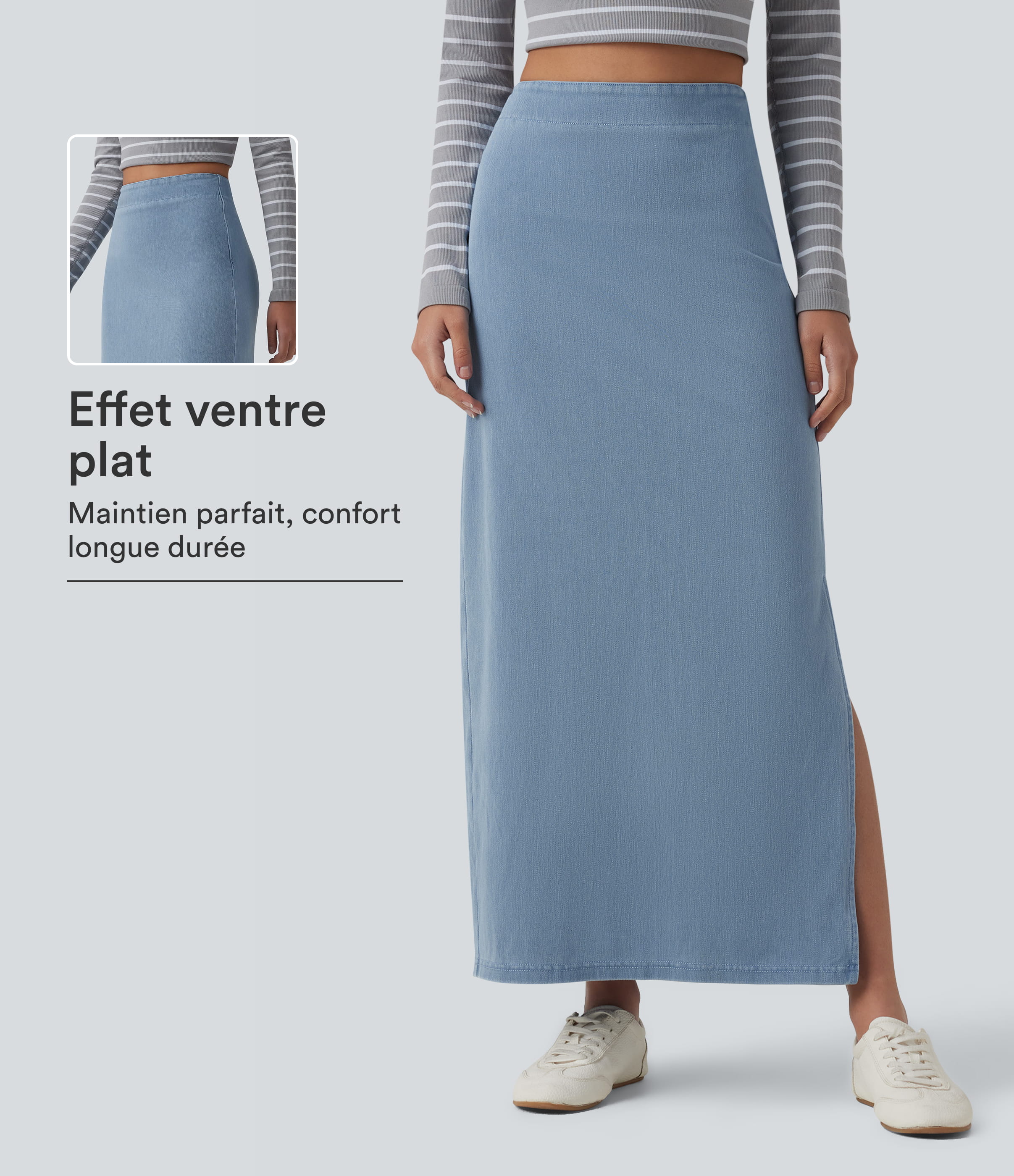 Halara Flex™ Jupe maxi casual en jean taille haute gainante