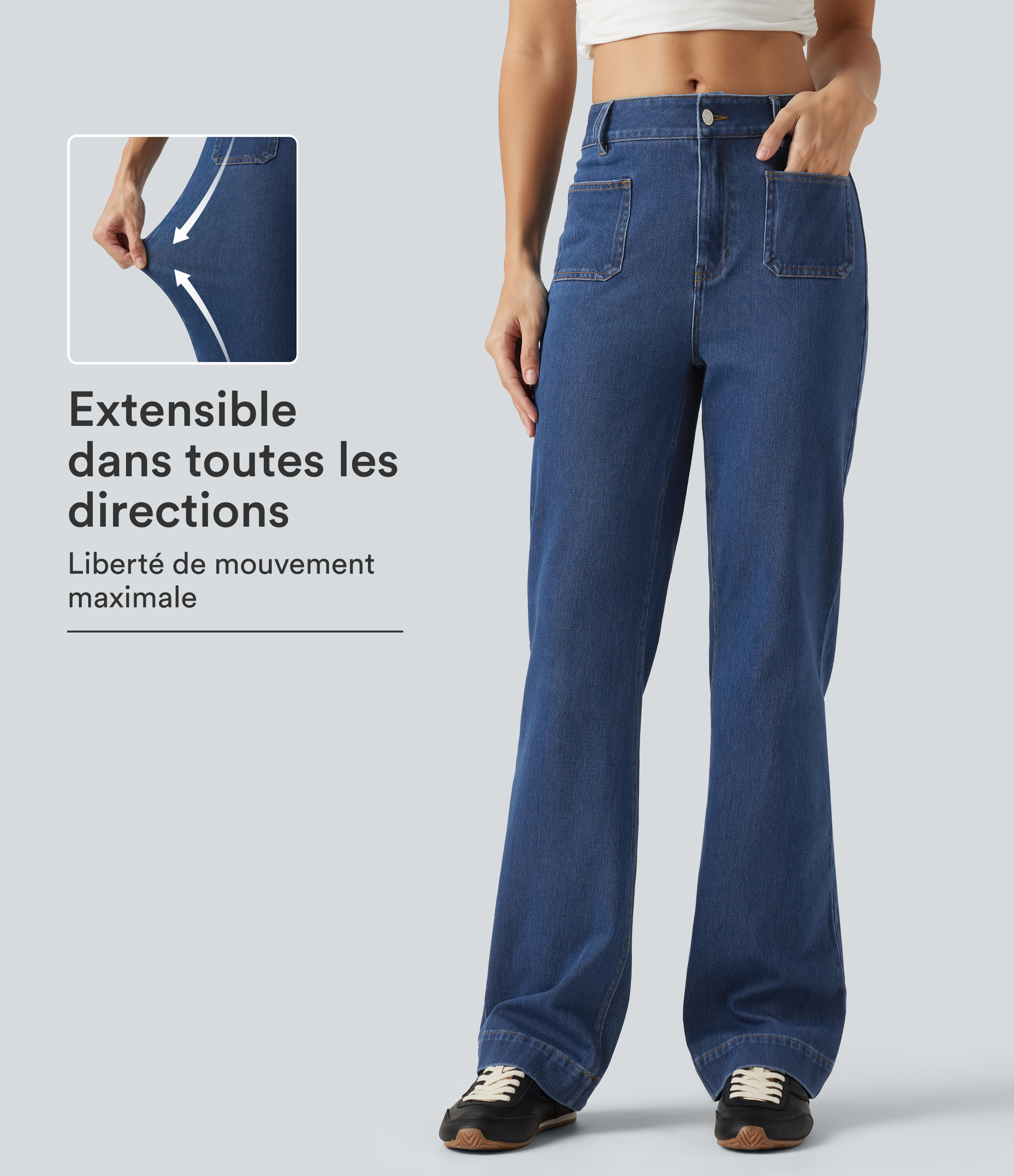 Jean bootcut Halara Flex™ taille mi-haute avec poches