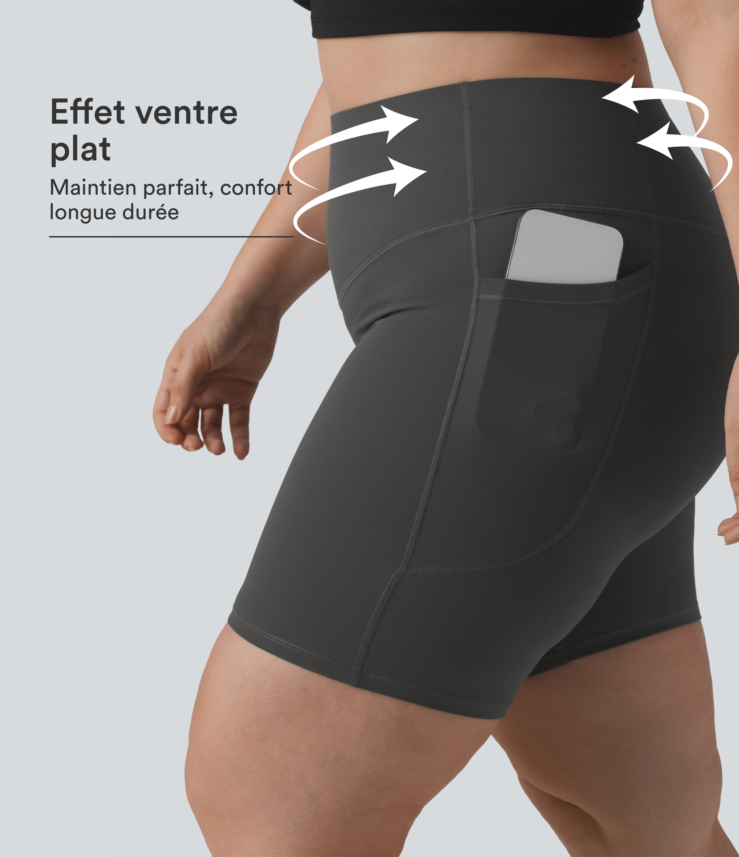 Short cycliste grande taille Halara UltraSculpt™ 17,5 cm avec poches, effet push-up fessier et ventre plat