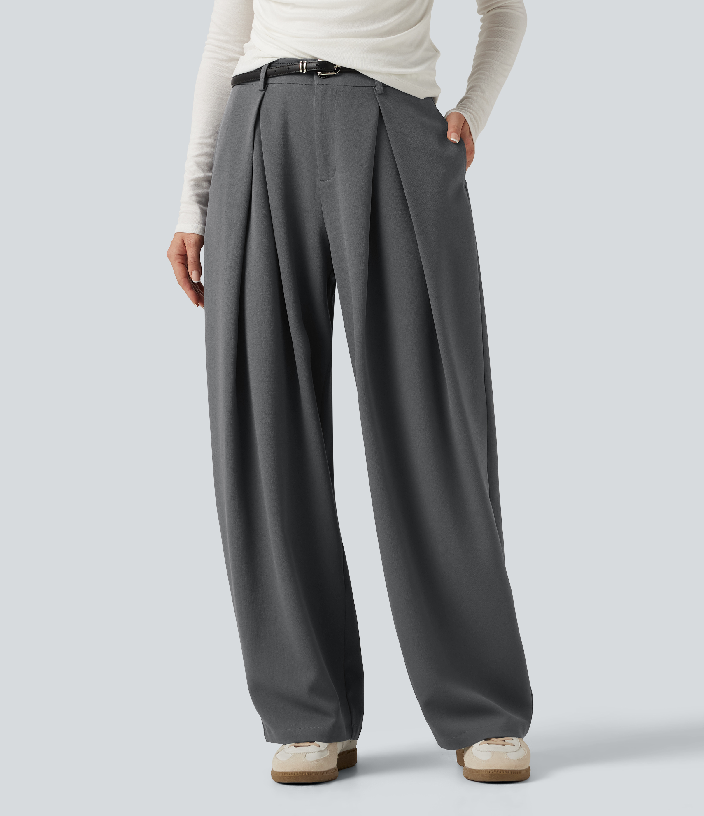 High Waisted Baggy Work Pants with Pockets