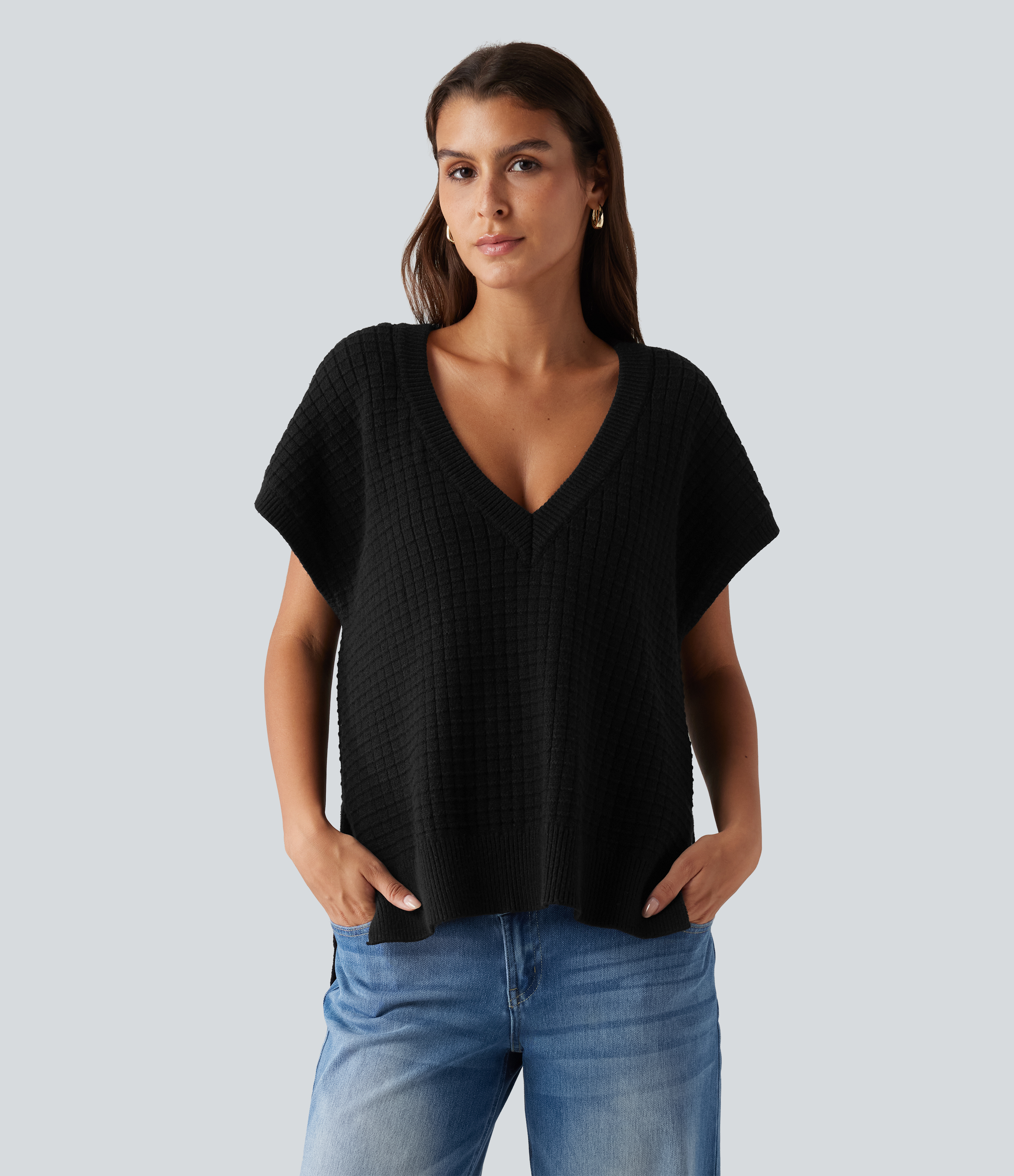Deep V Neck Casual Sweater Vest