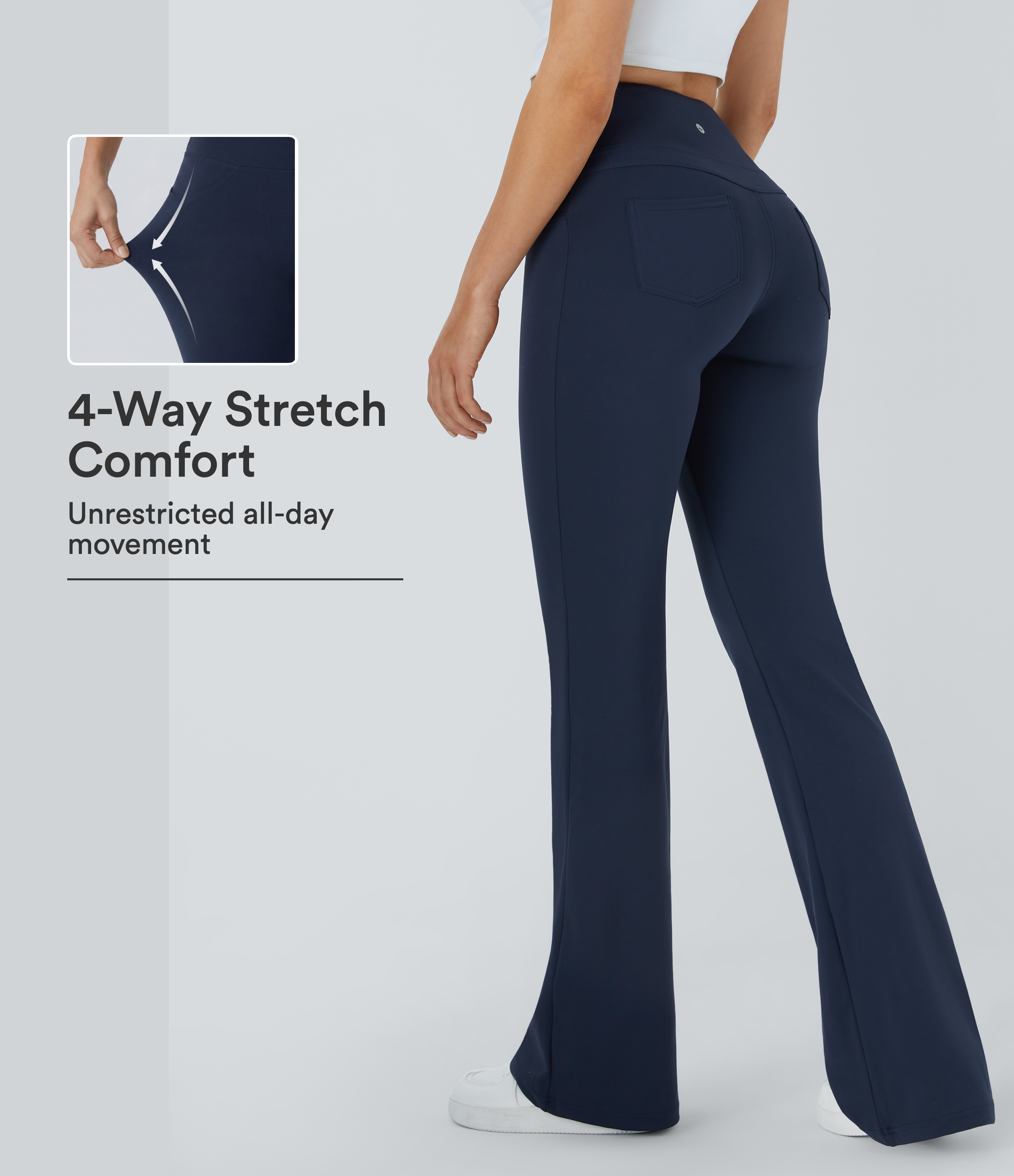 High Waisted Back Pocket Flare Yoga Leggings