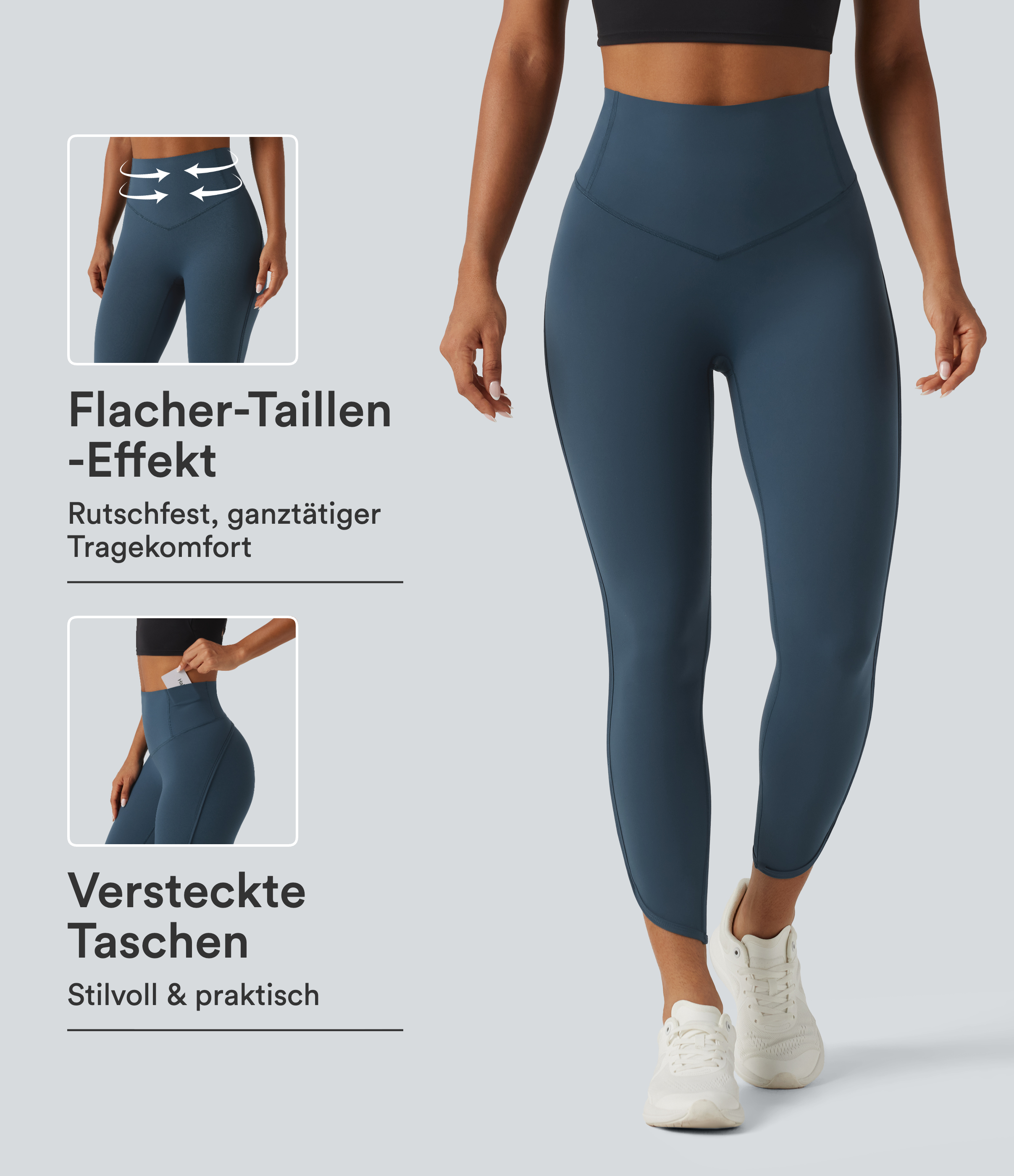 Halara UltraSculpt™ - Workout-Leggings mit hohem Bund, Seitentaschen und Bauchkontrolle