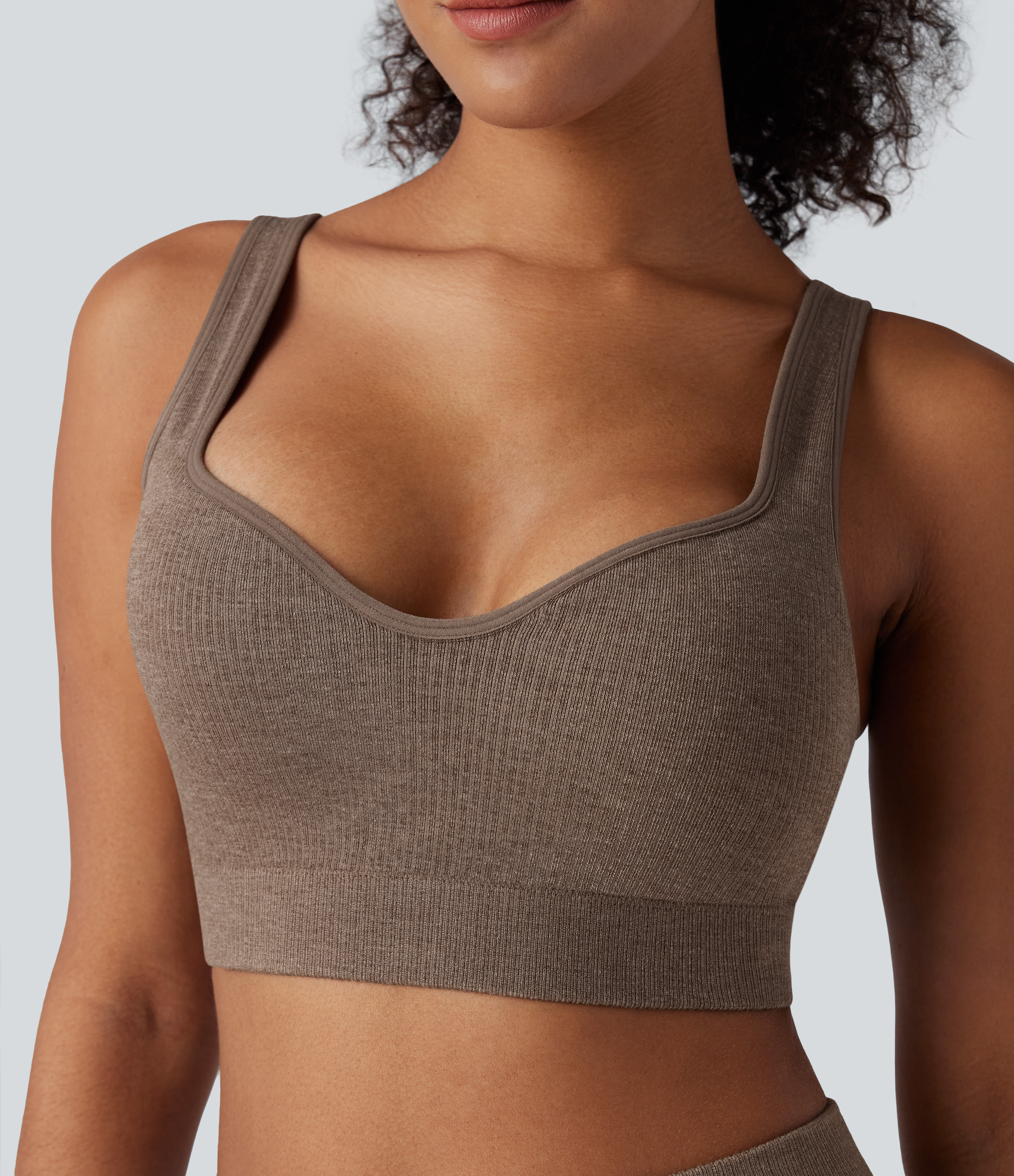 OneForm Seamless Flow Light Support Push-Up Molded Cups Yoga Warming Sports Bra
