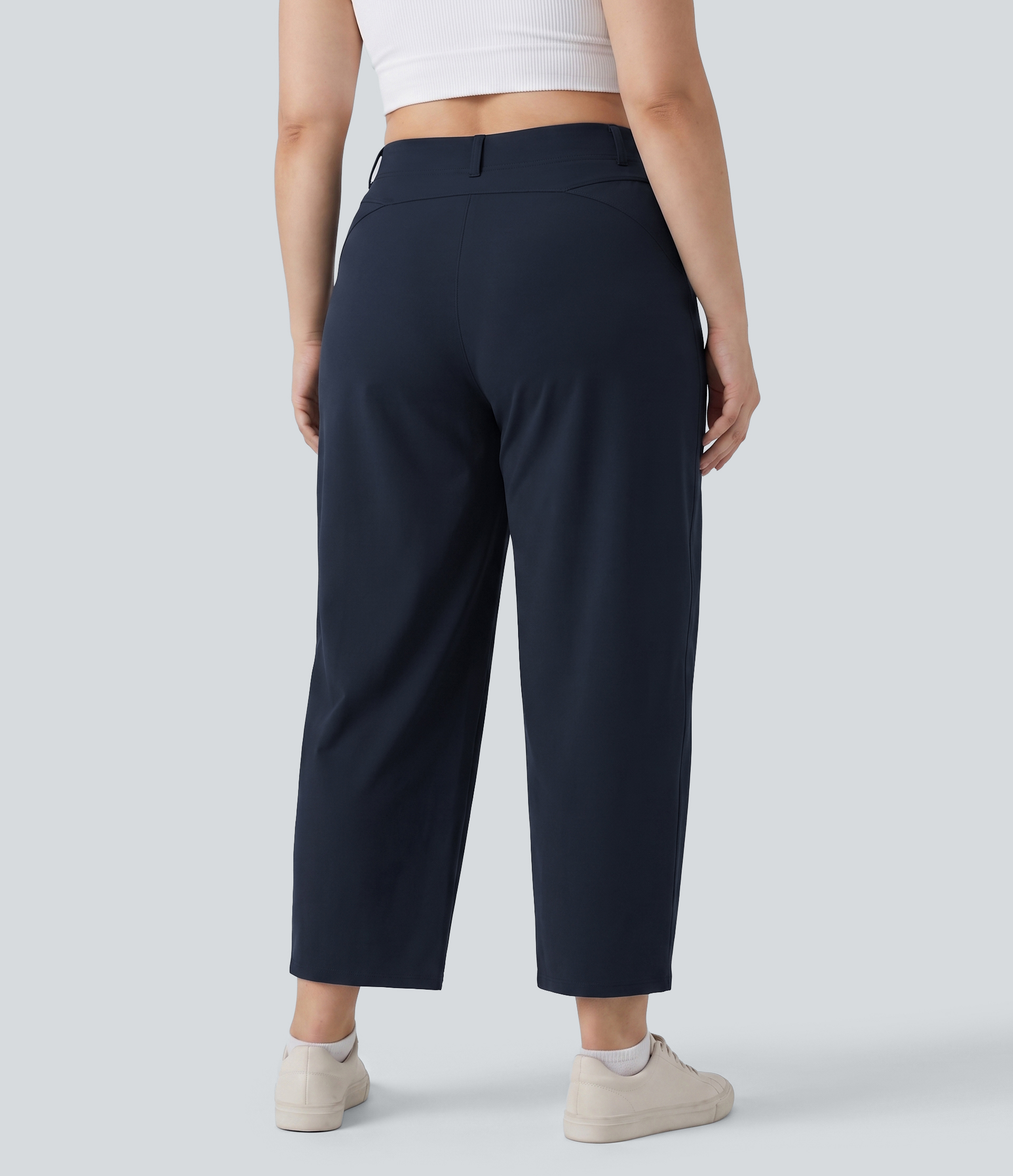 Midnight Blue Plus-Size DayStretch hoch taillierte Freizeithose mit tonnenförmigem Bein und Taschen / 2