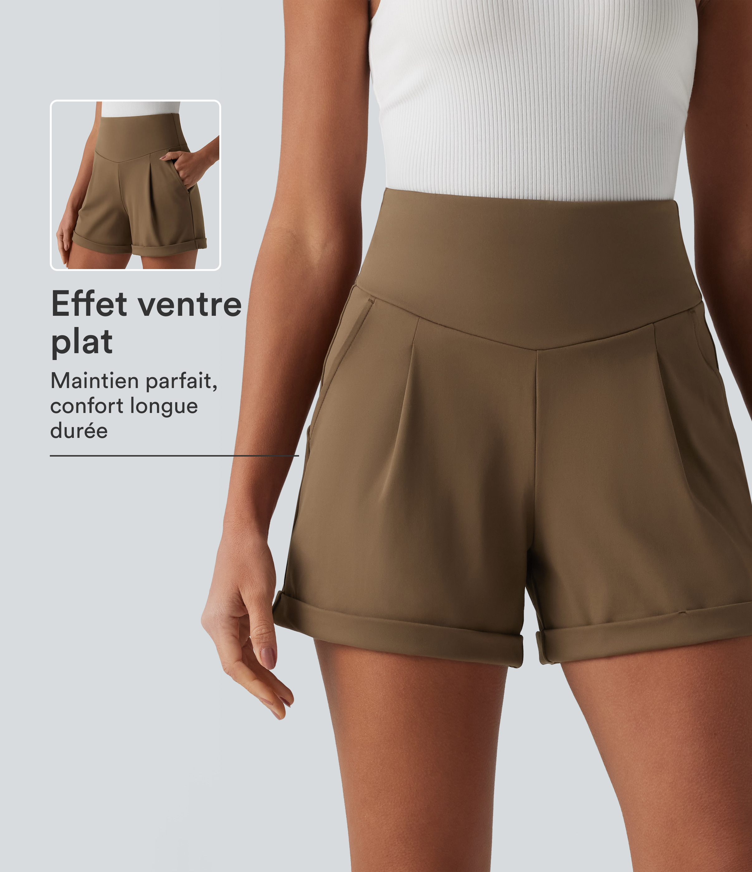 Sepia Short tailleur DayStretch gainant taille haute 10 cm avec poches / 1