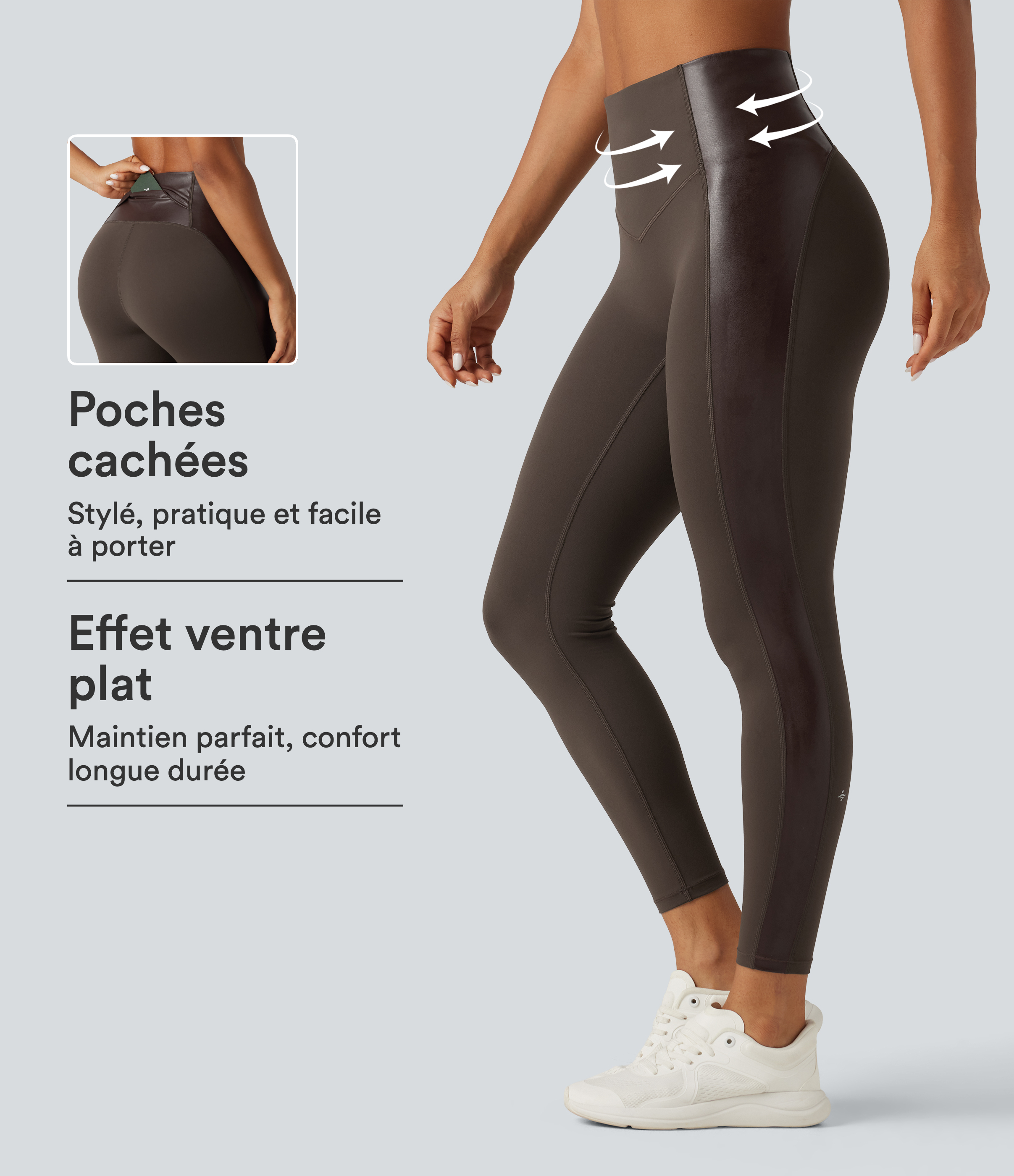 Legging de yoga Halara UltraSculpt™ en simili stretch taille haute gainant avec poche