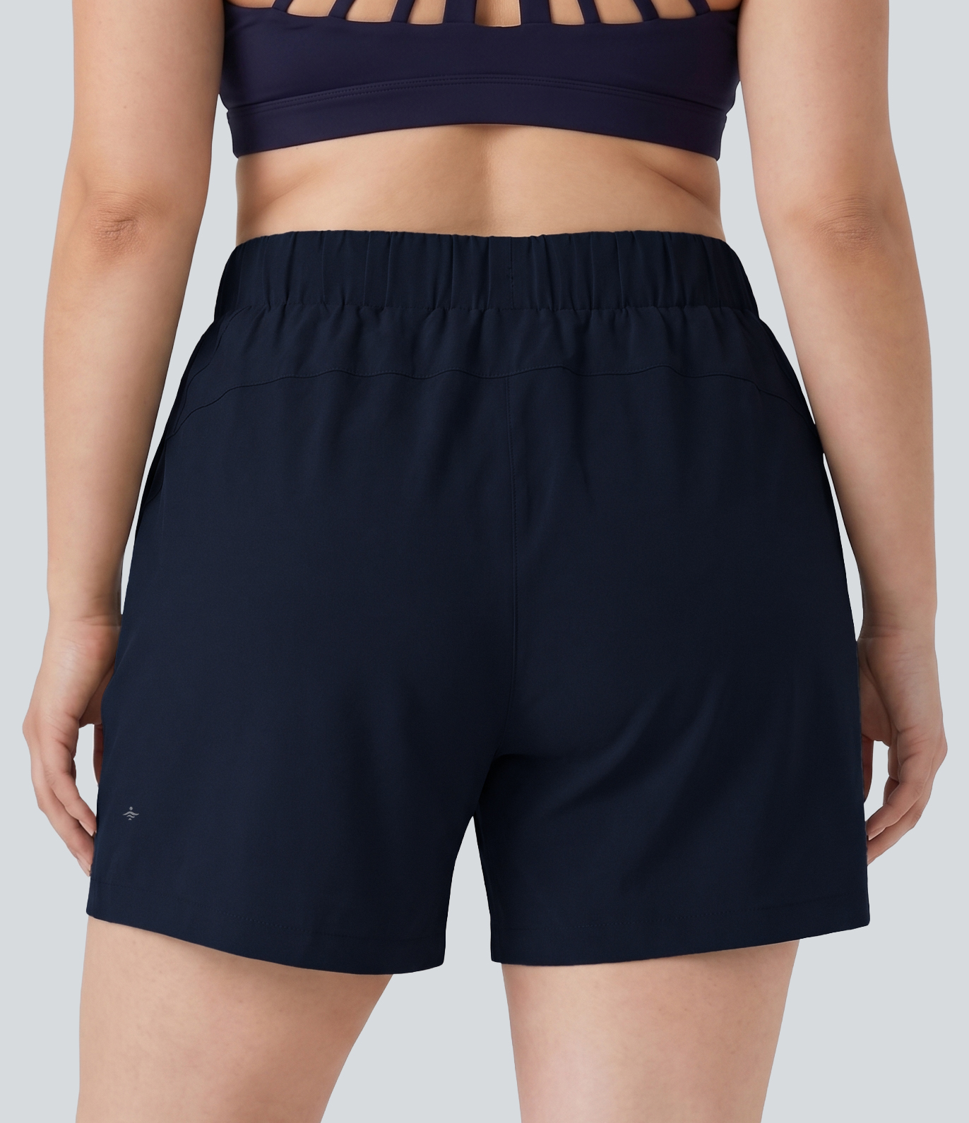 Reef Shadow Yogashorts für große Größen, High-Waist, elastischer Bund mit Kordelzug, plissiert, 5" mit Taschen / 2