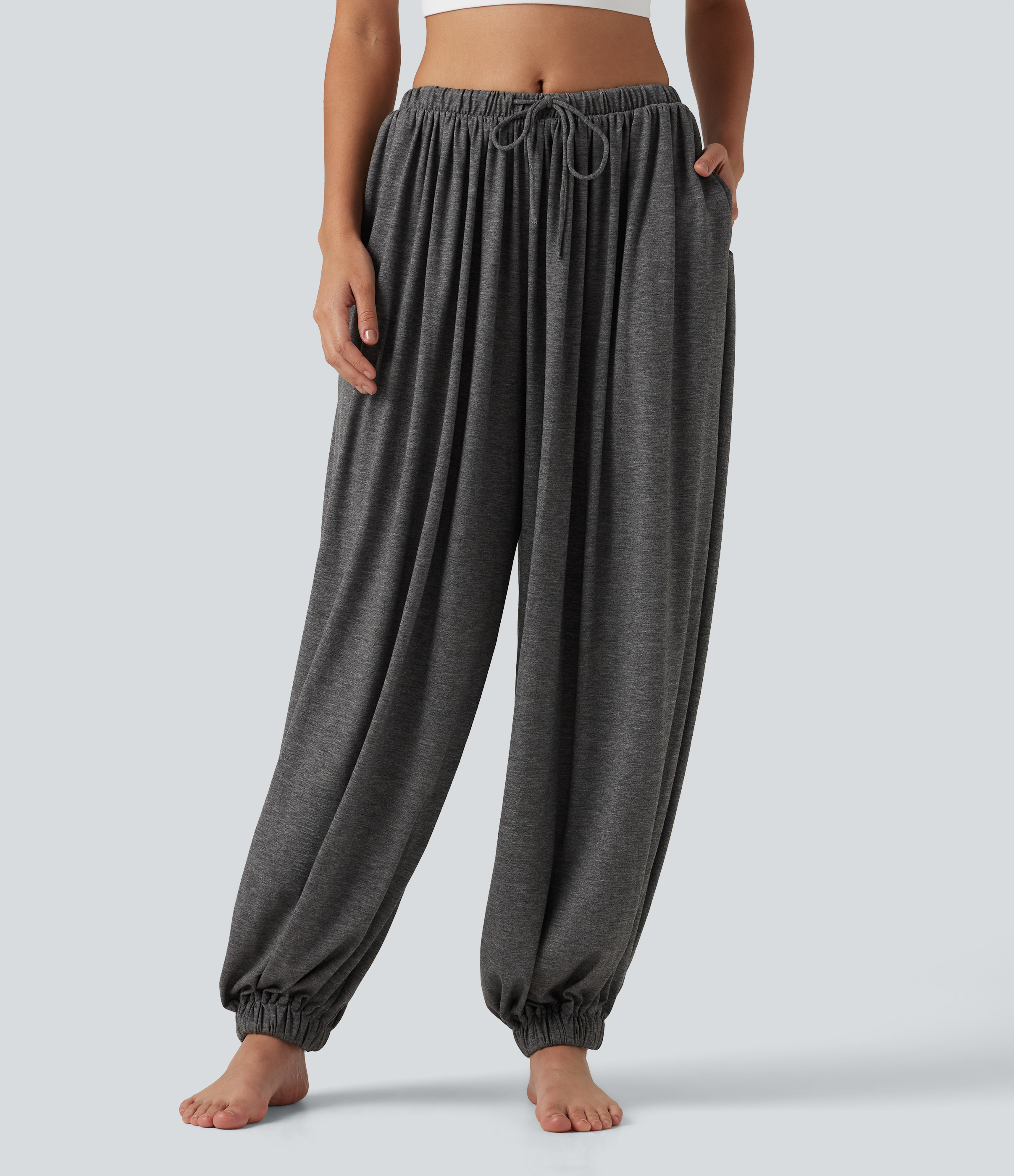 Mid Rise Drawstring Dance Joggers with Pockets