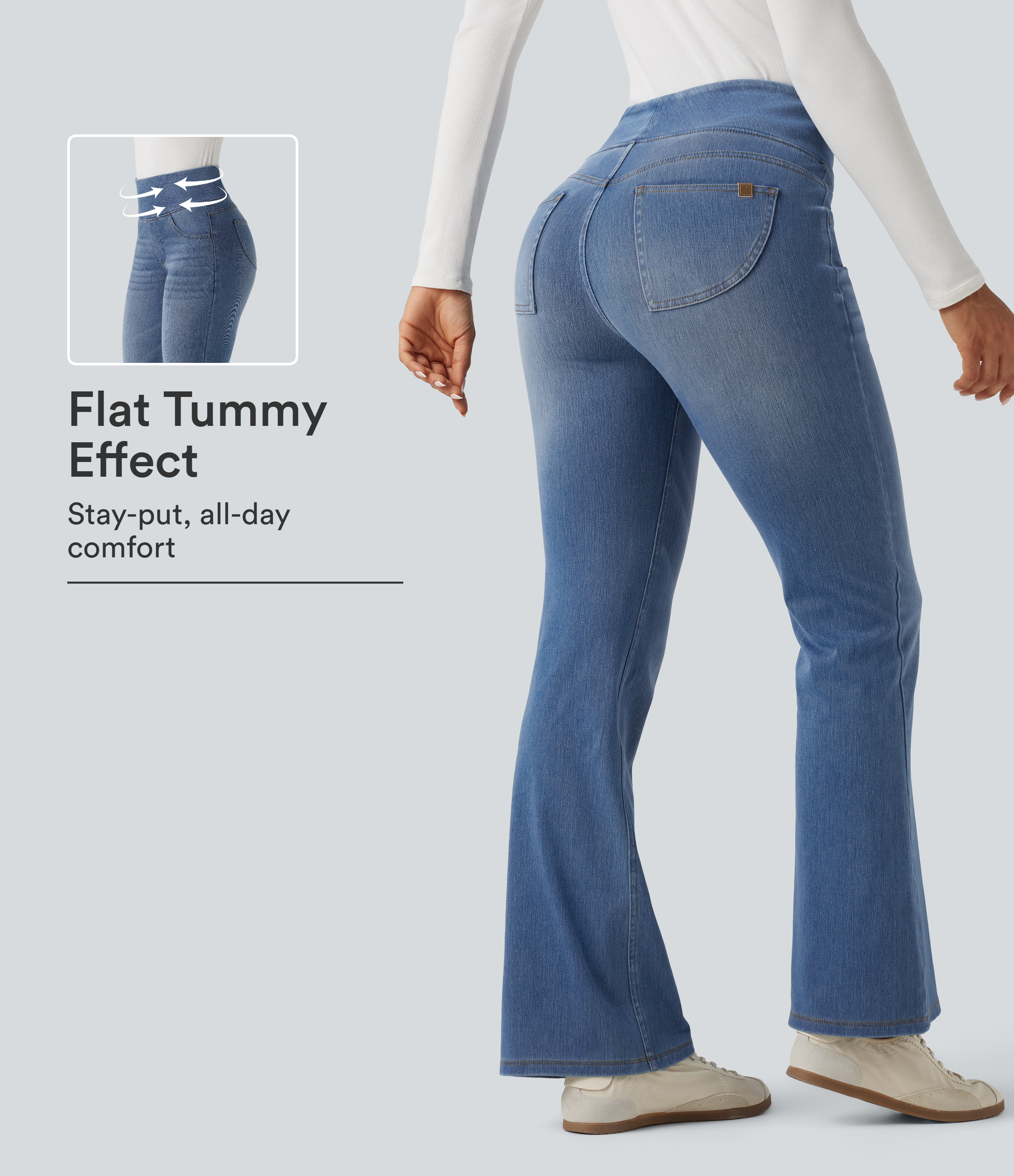 Halara Flex™ High Waisted Tummy Control Bootcut Casual Jeans with Pockets