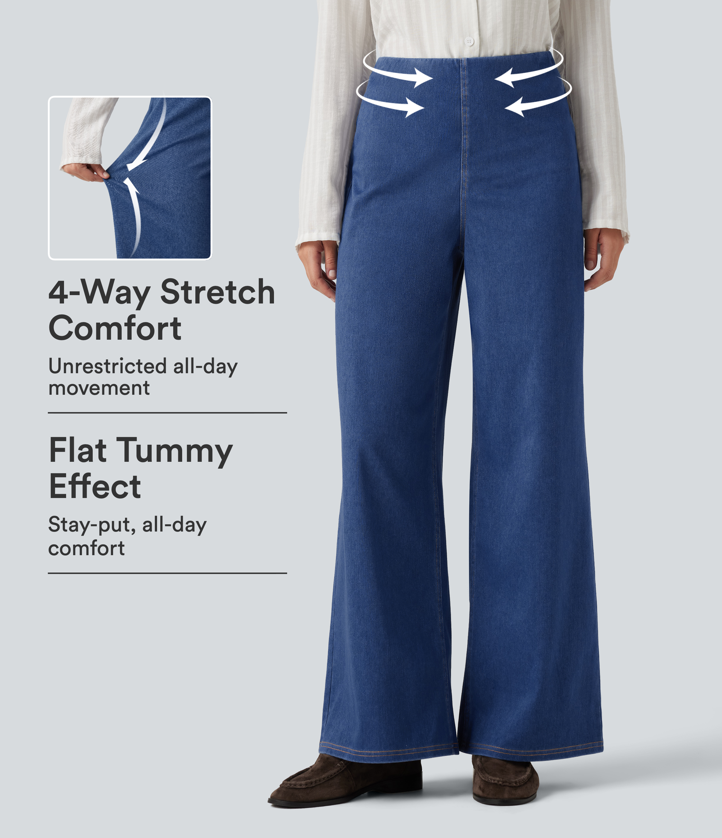 Halara Flex™ High Waisted Tummy Control Casual Jeans with Pockets