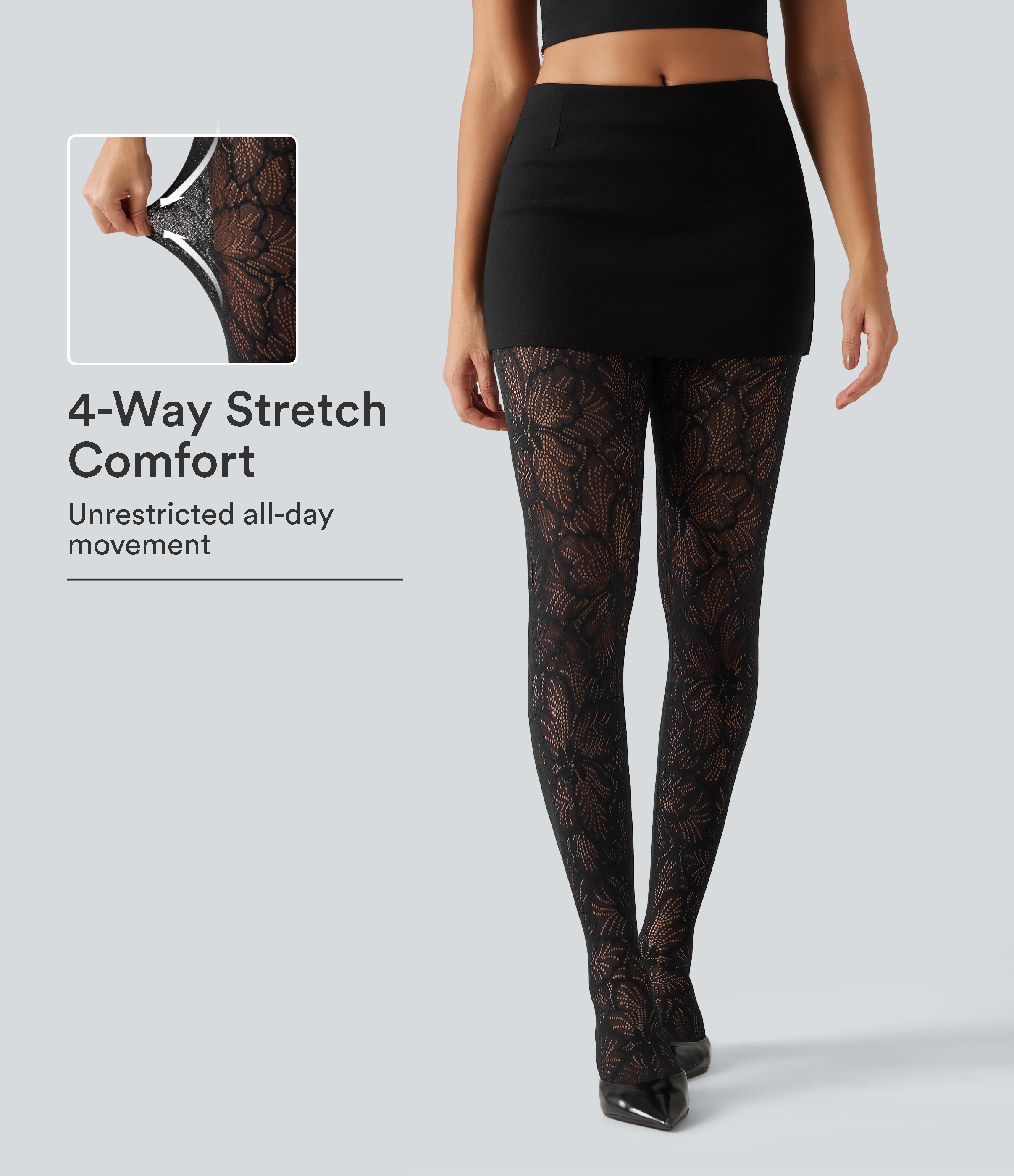 SoftlyZero™ High Waisted Contrast Lace Skinny Leggings