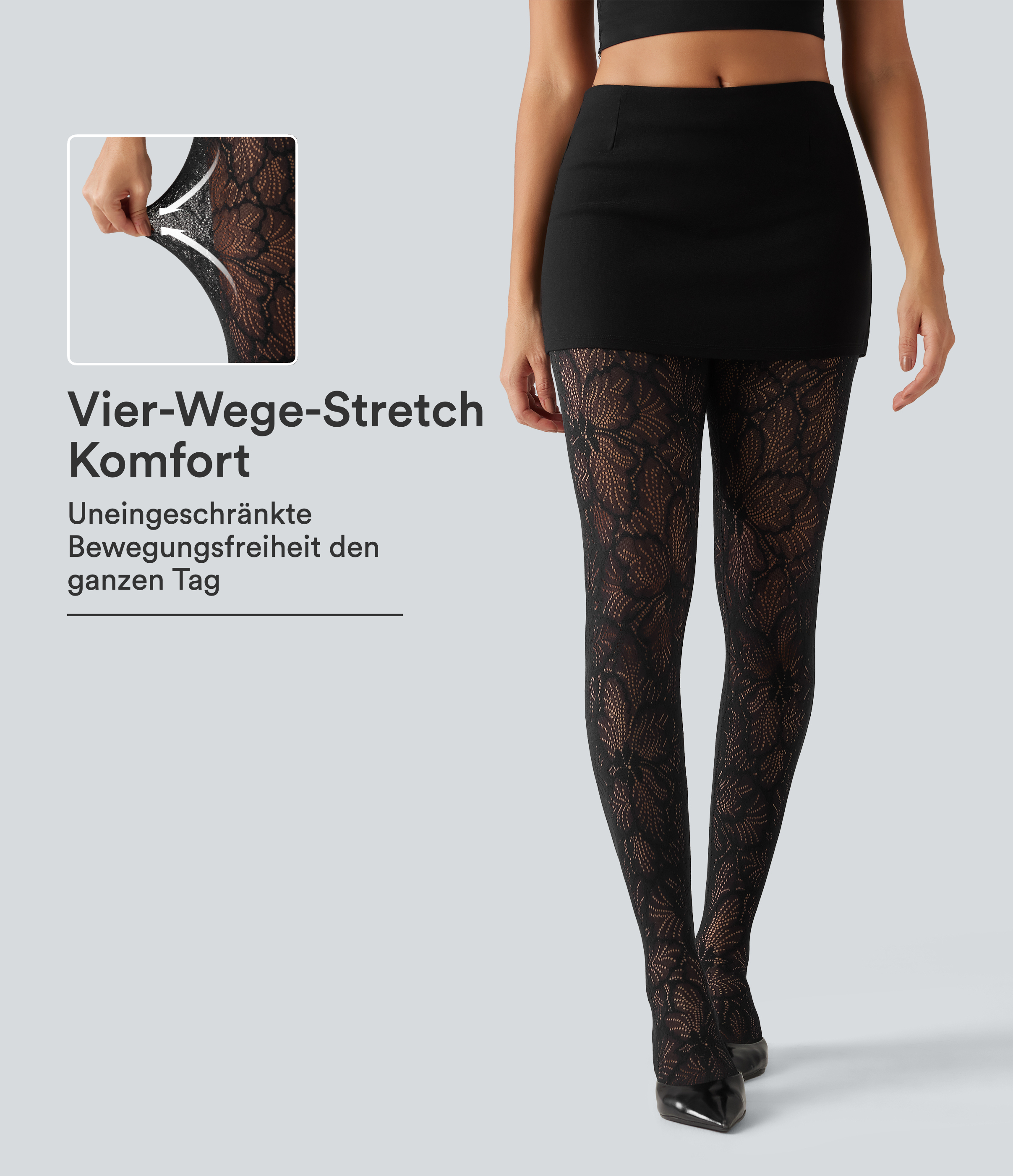 SoftlyZero™ - Leggings mit hohem Bund und Kontrastspitze - skinny fit