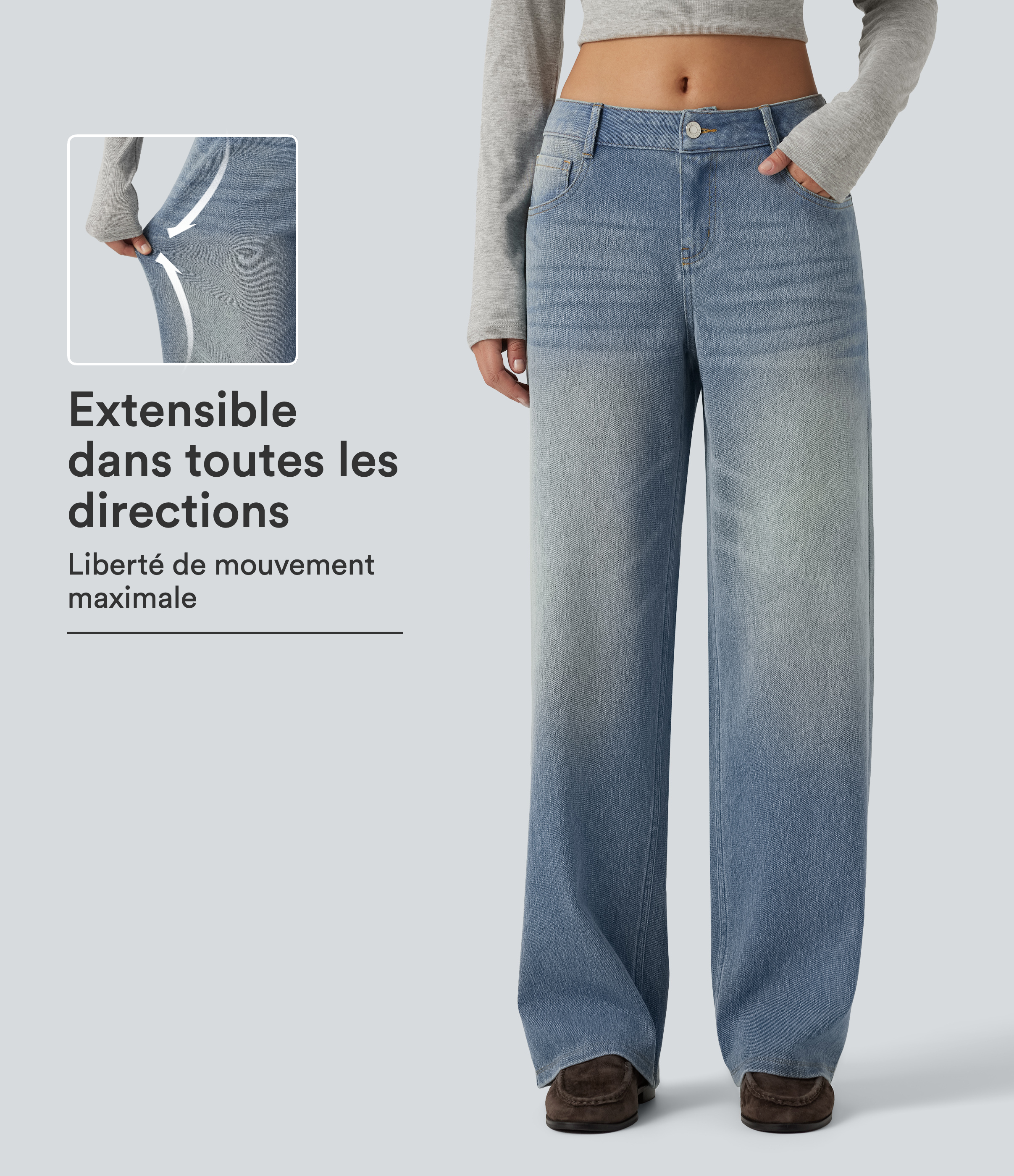 Jean droit Halara Flex™ taille basse avec poches