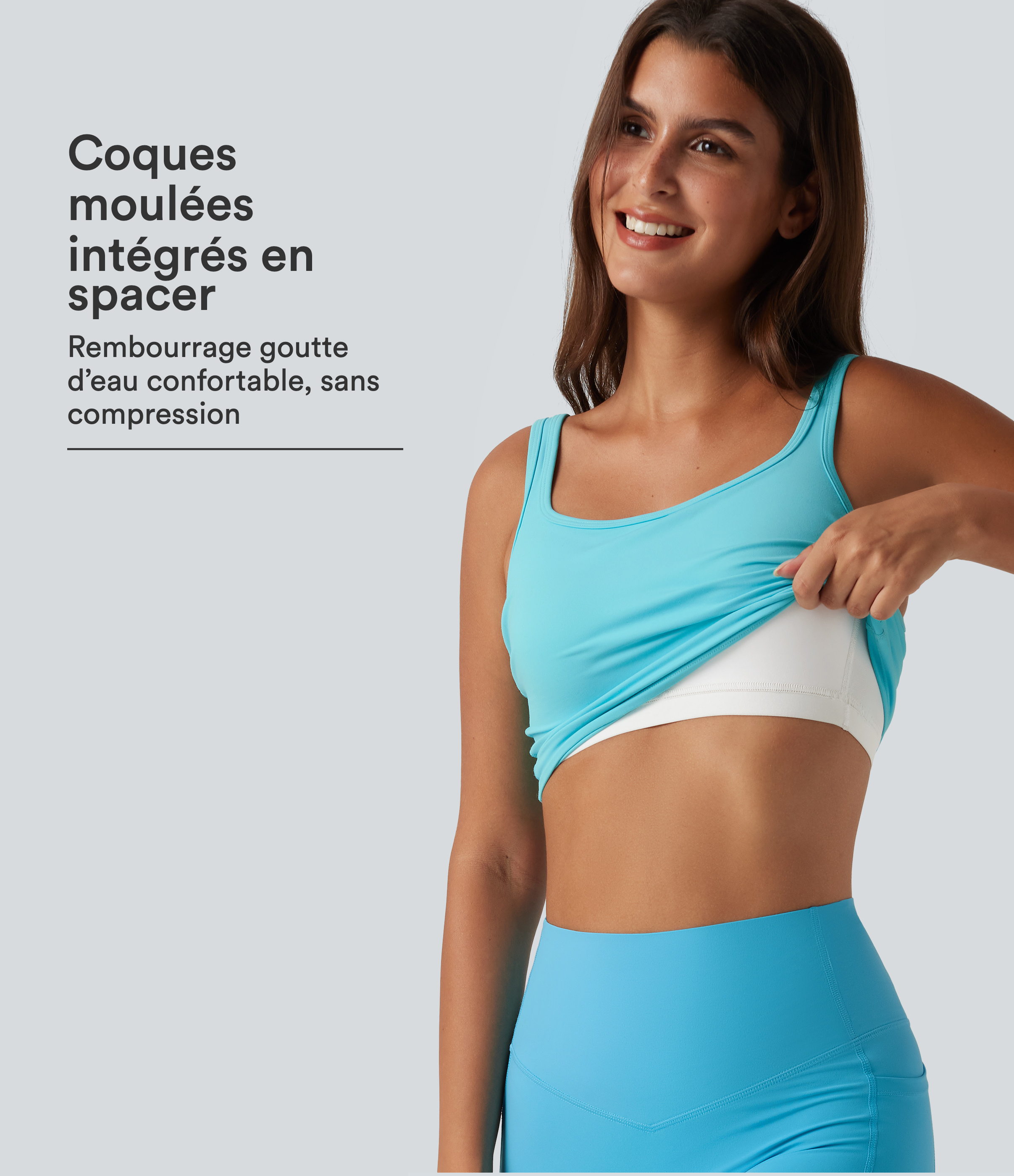 Brassière de sport SoftlyZero™ Plush à maintien léger avec coques moulées en spacer